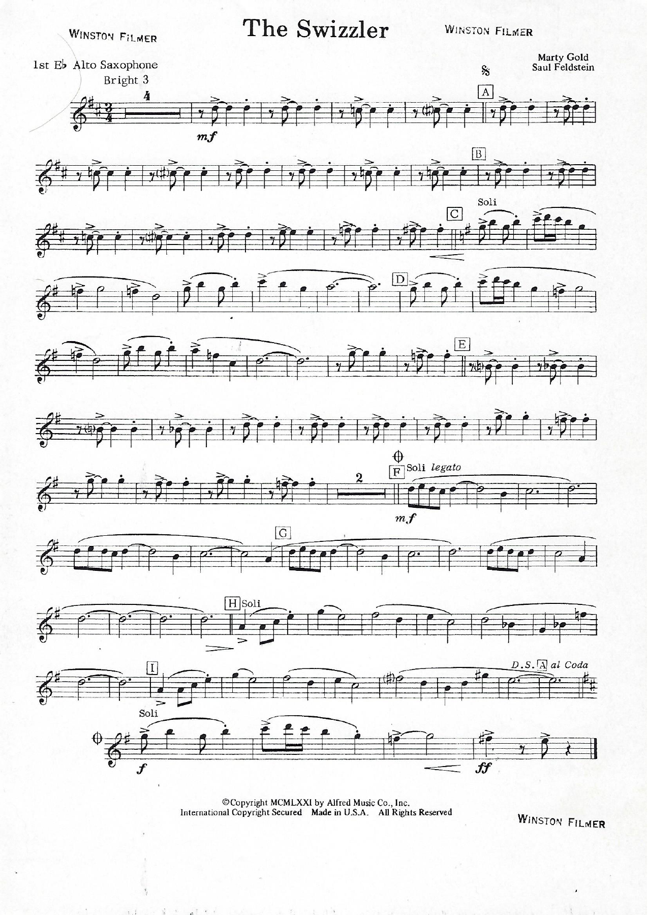 The Swizzler — sheet music preview