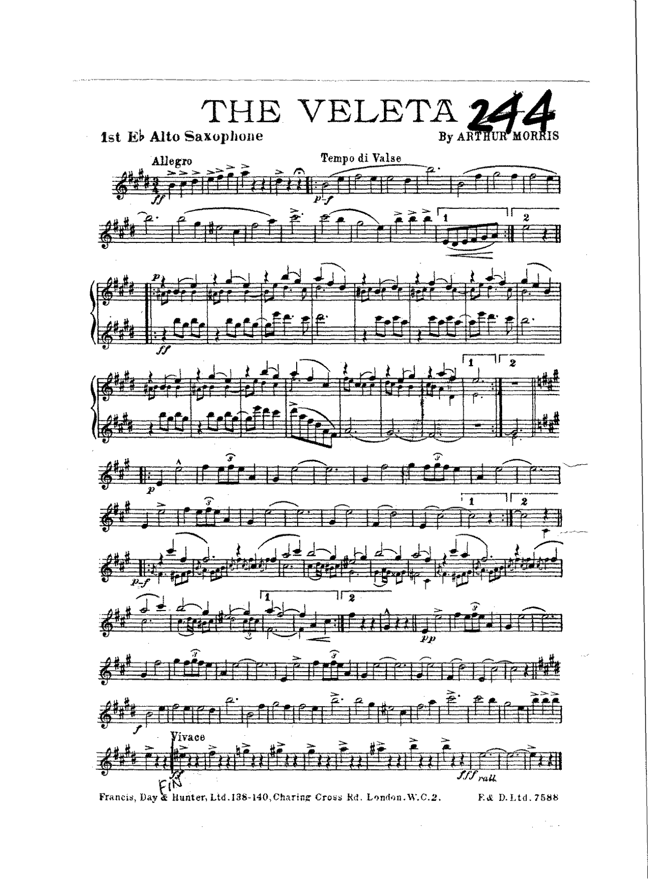 The Veleta — sheet music preview