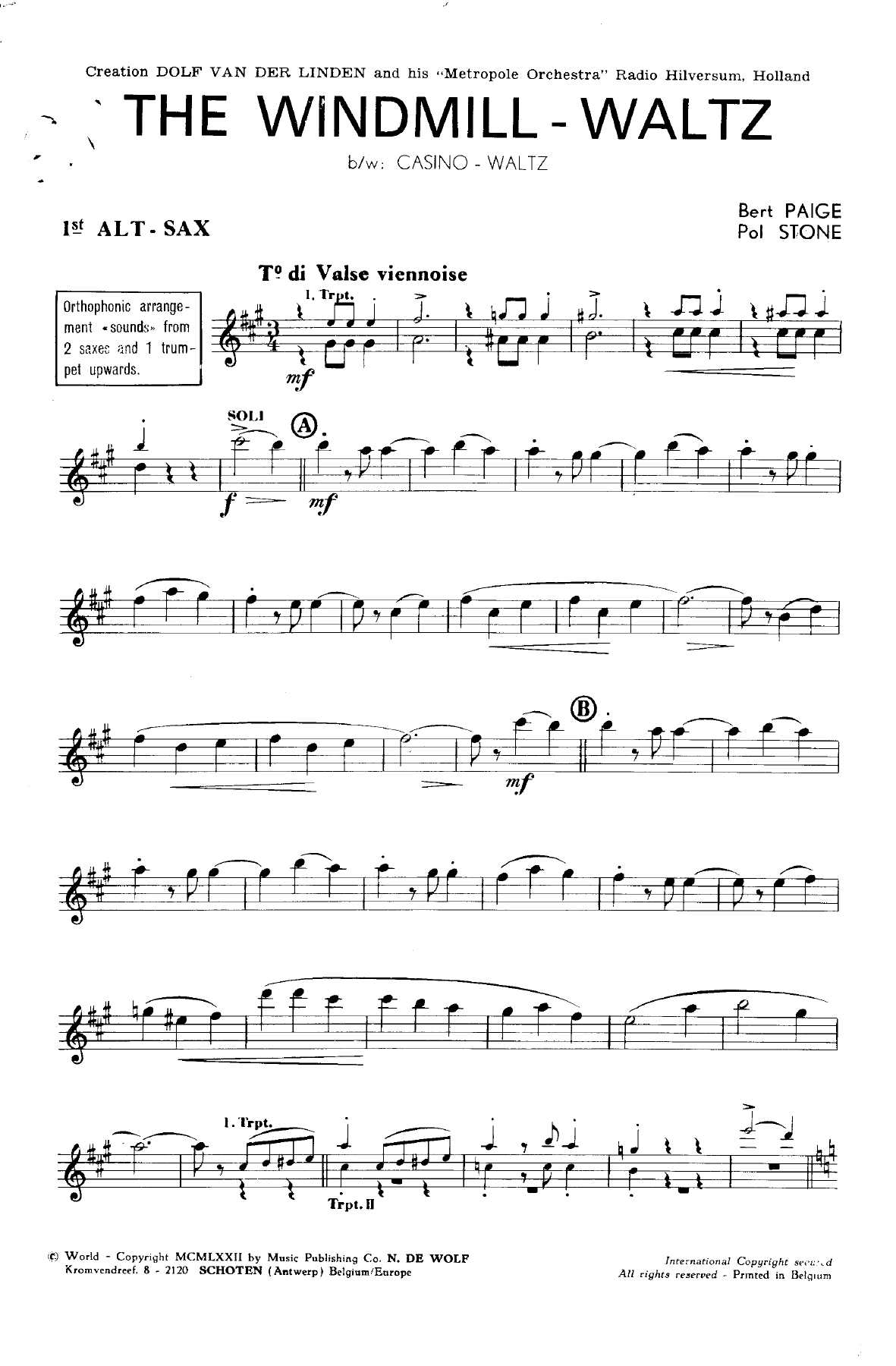 The Windmill Waltz — sheet music preview