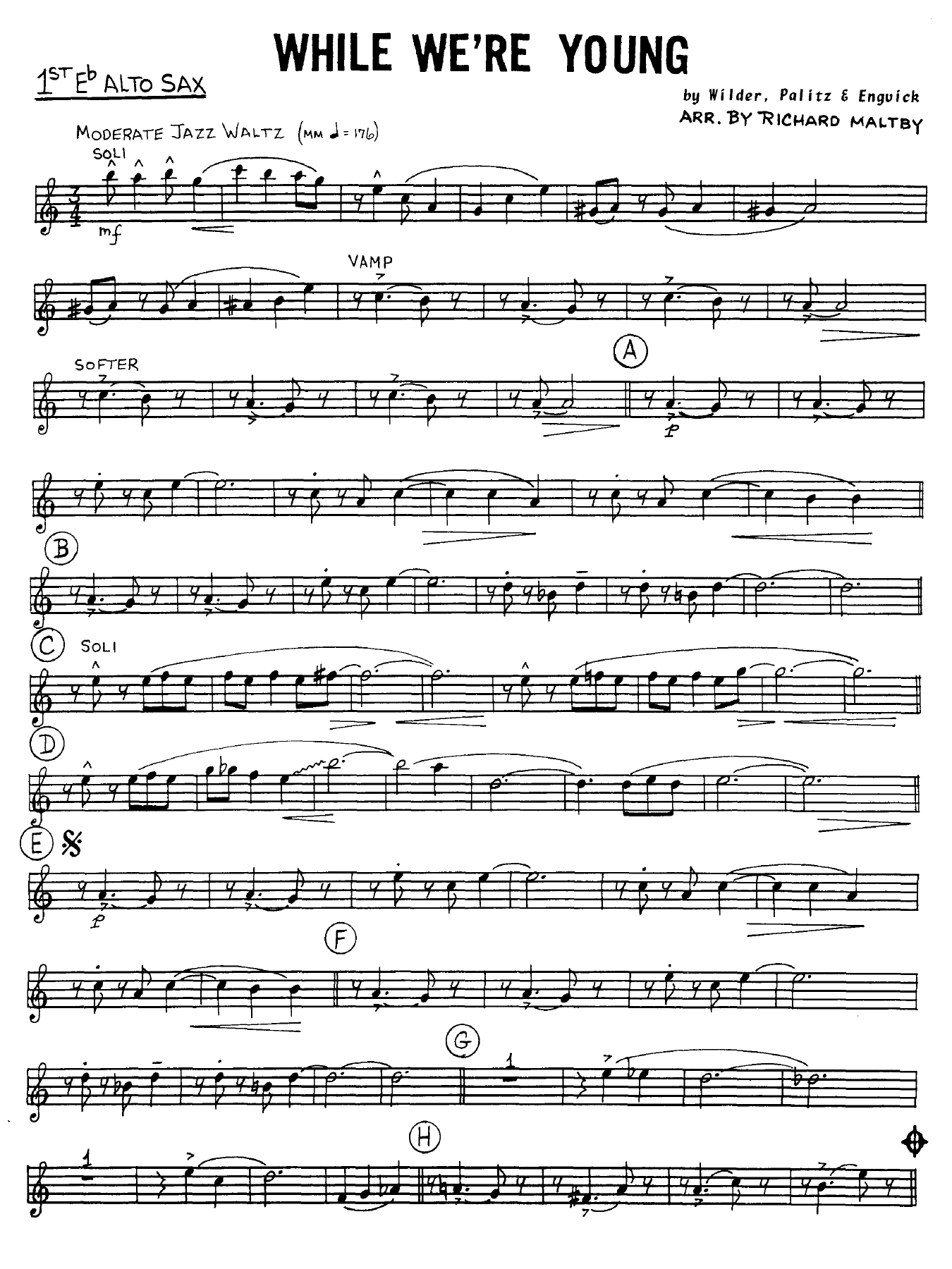 While We're Young — sheet music cover (first page)