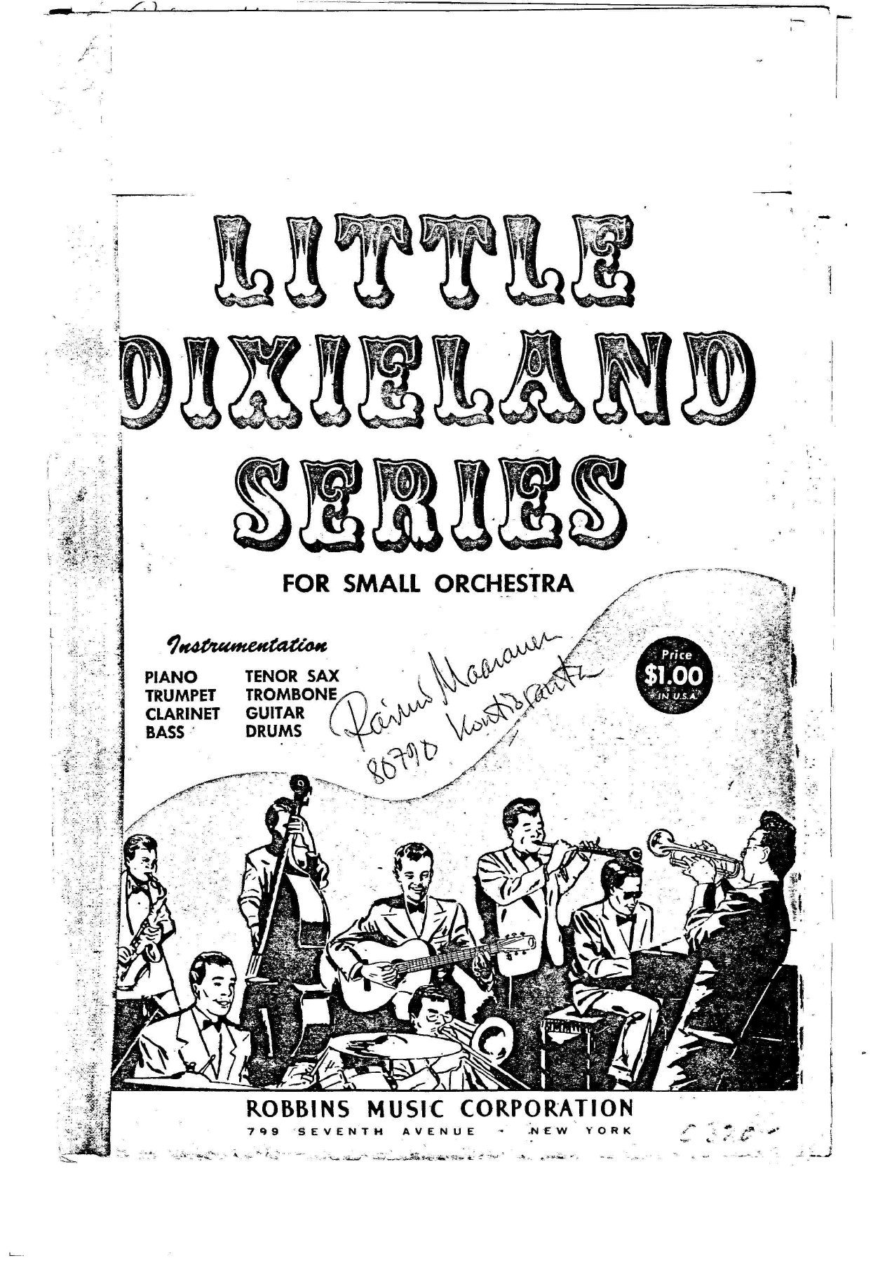 Original Dixieland One-Step — sheet music cover (first page)