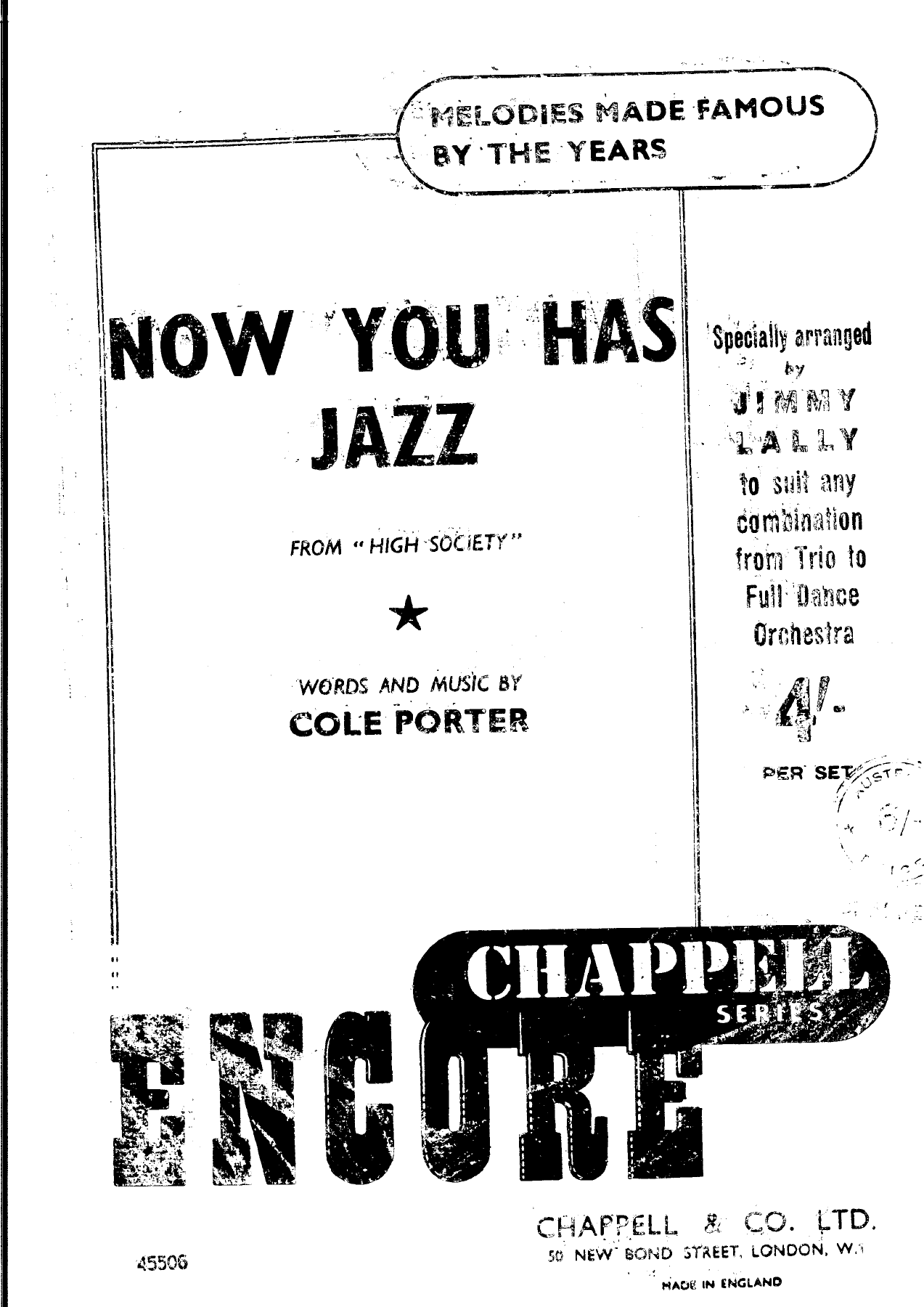 Now You Has Jazz C.Porter — sheet music preview