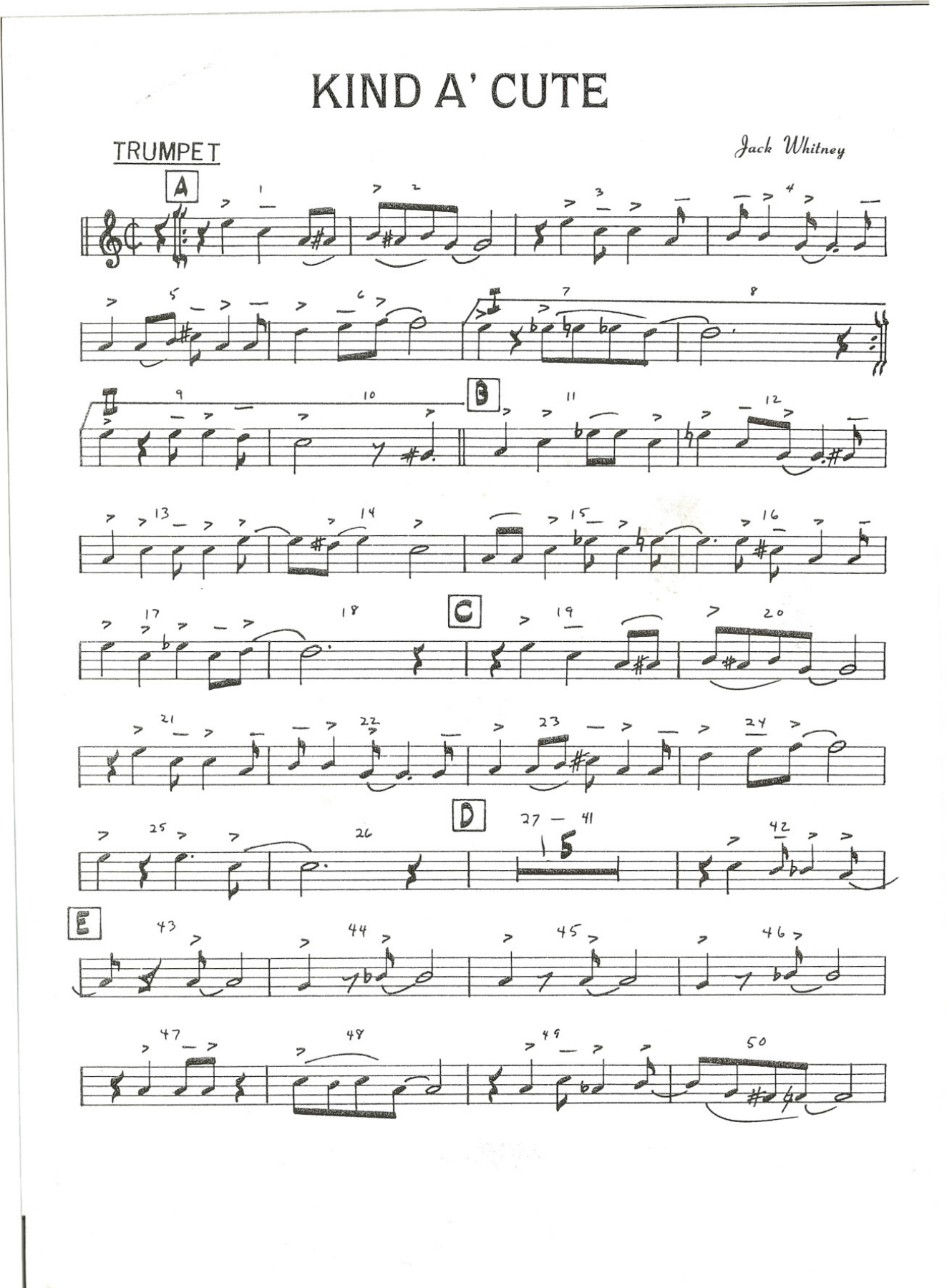 Kind A Cute — sheet music preview