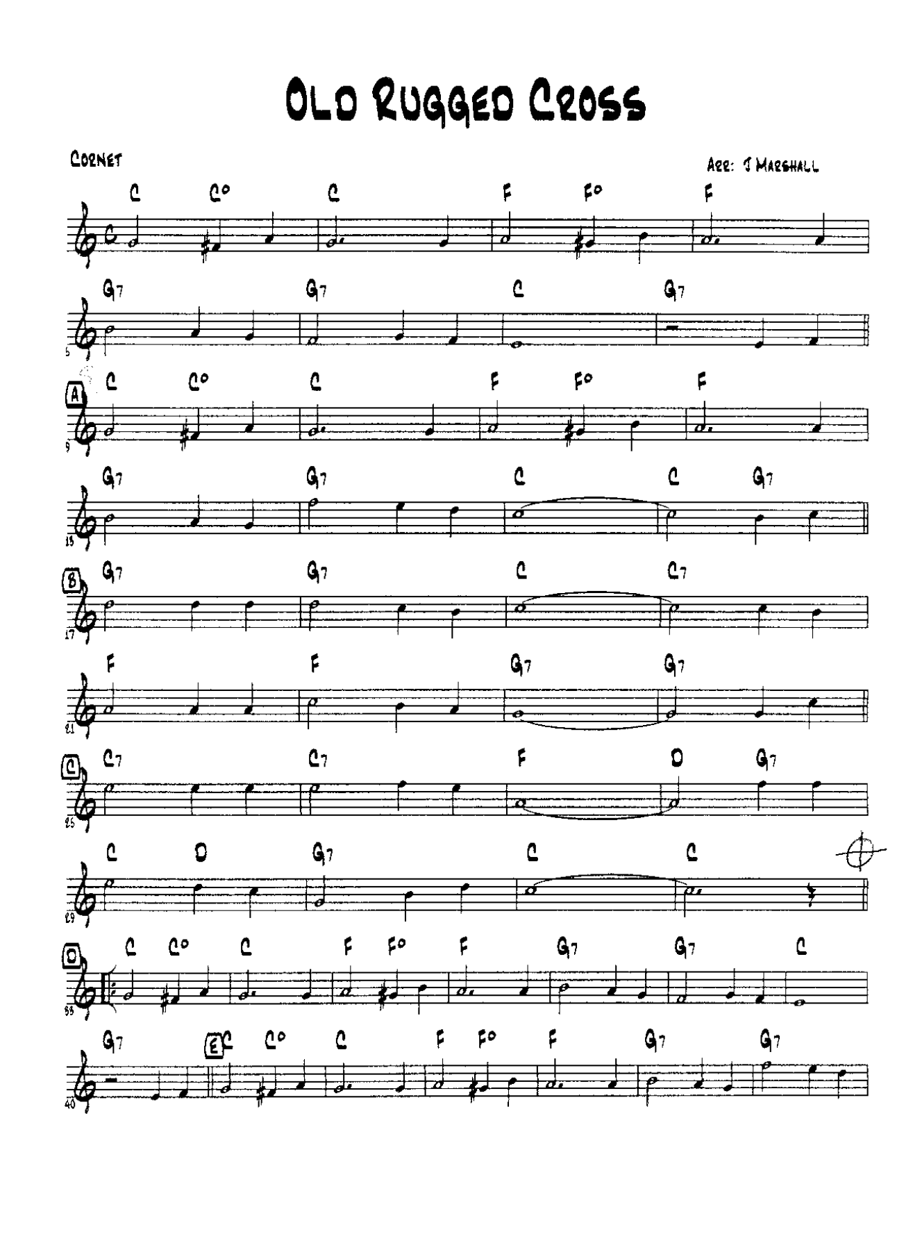Old Rugged Cross — sheet music preview