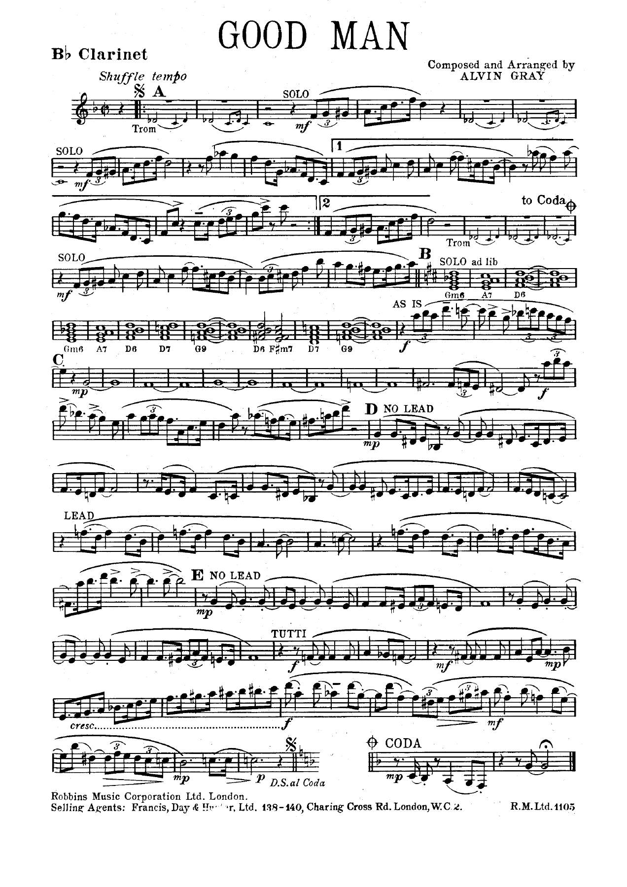 Good Man — sheet music cover (first page)