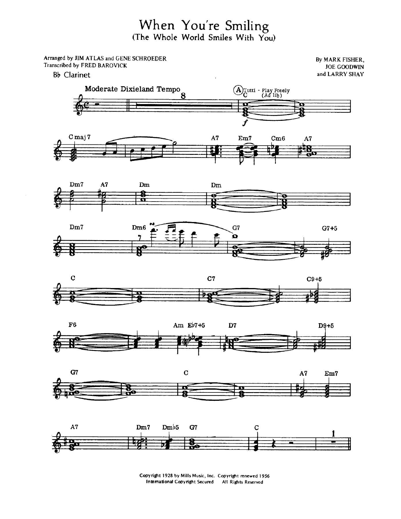 When You're Smiling Dukes — sheet music preview