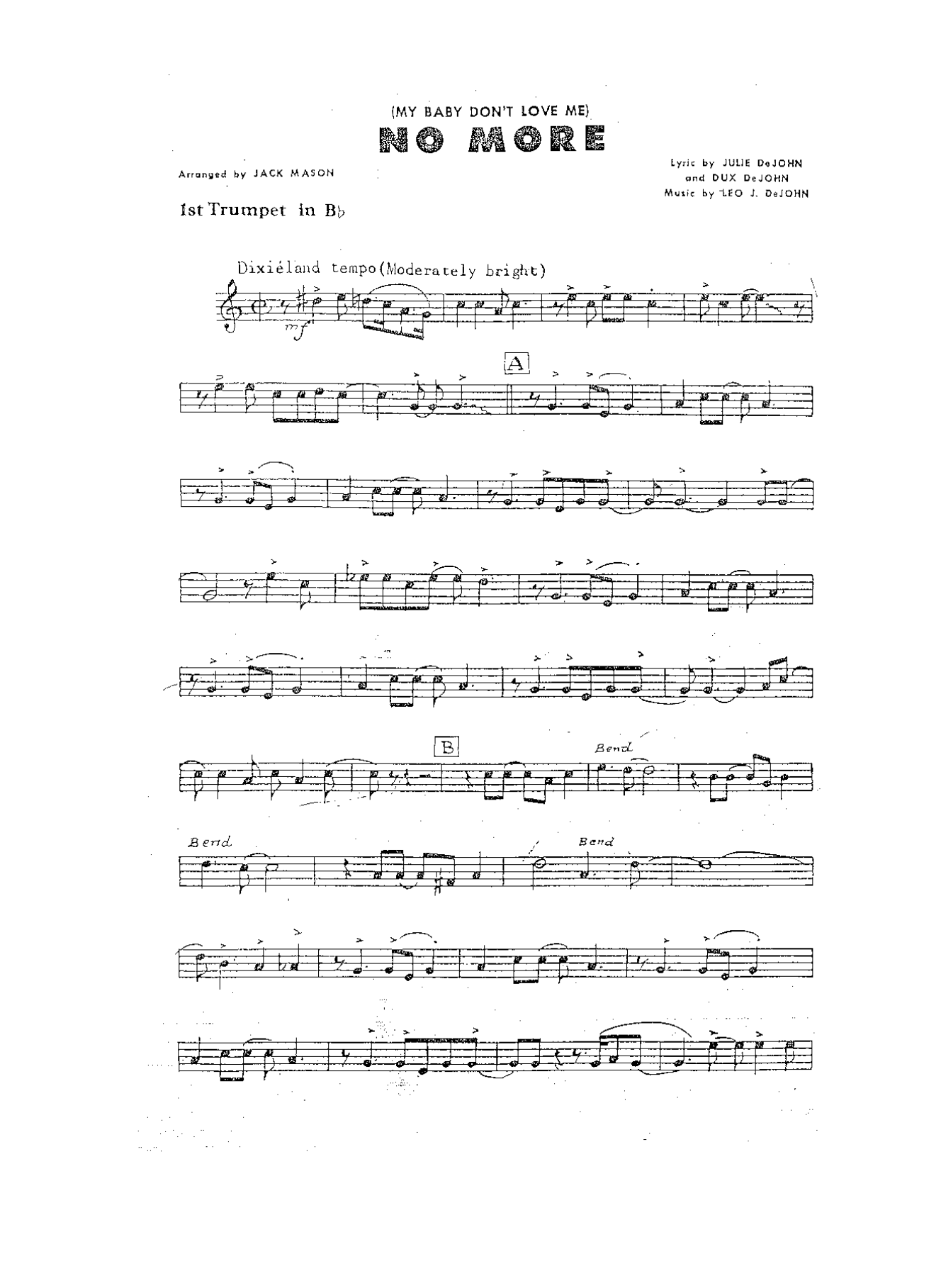 No More — sheet music cover (first page)
