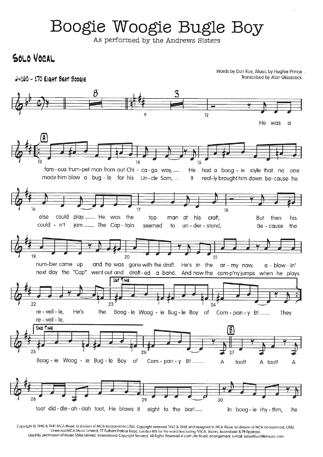 Boogie Woogie Bugle Boy (A.Glasscock) Andrew Sisters — page 3