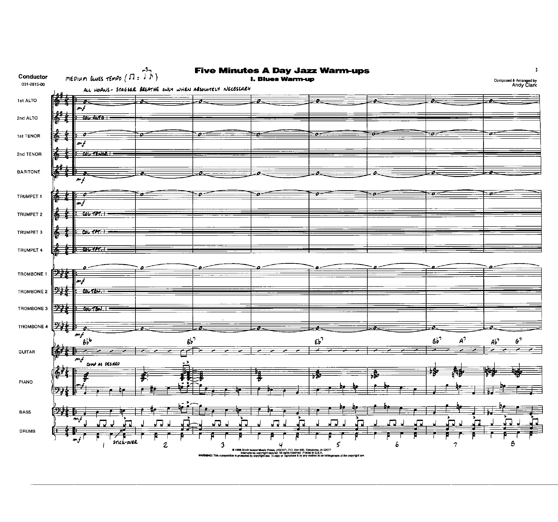 Five Minutes A Day — sheet music cover (first page)
