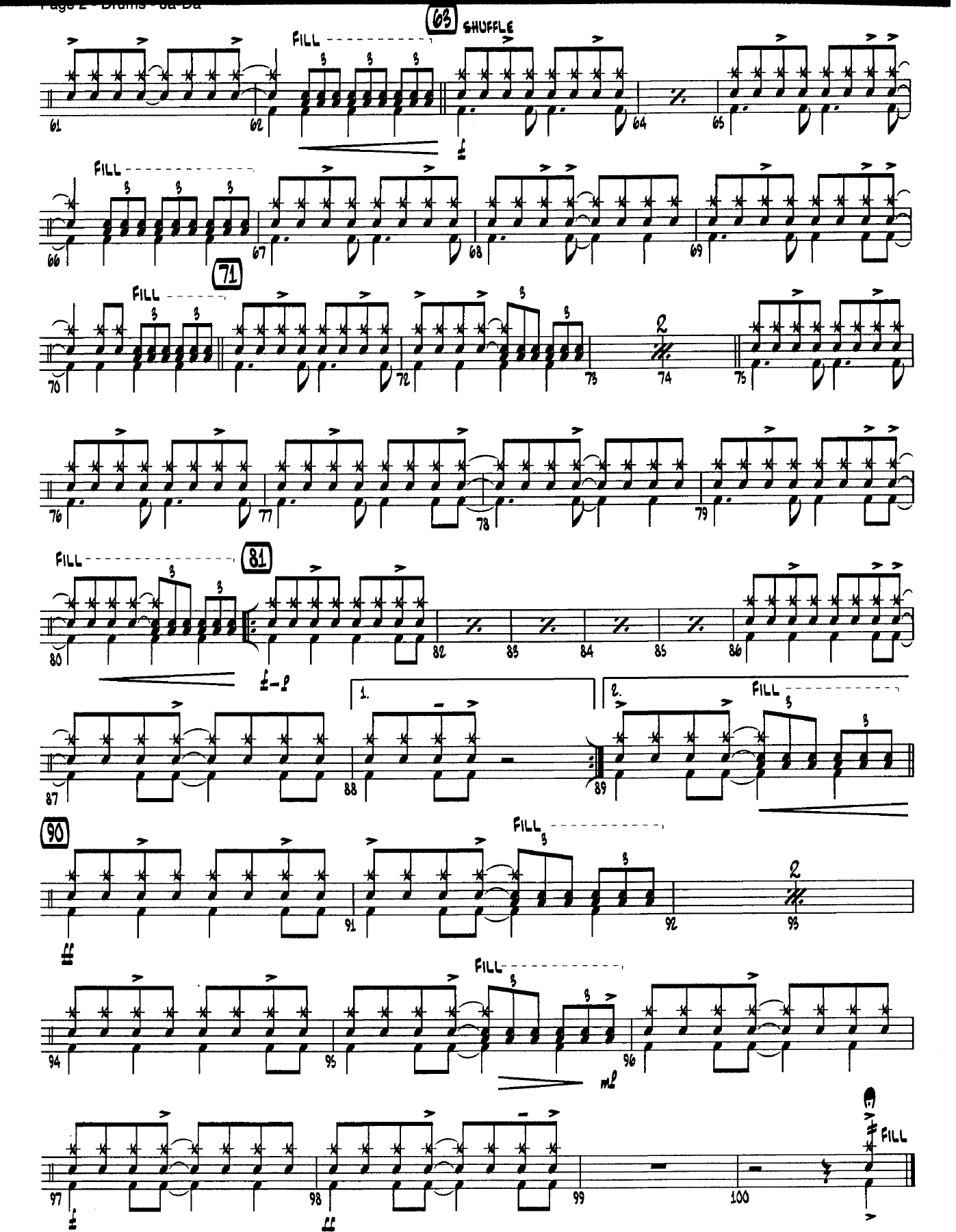 Jada — sheet music cover (first page)