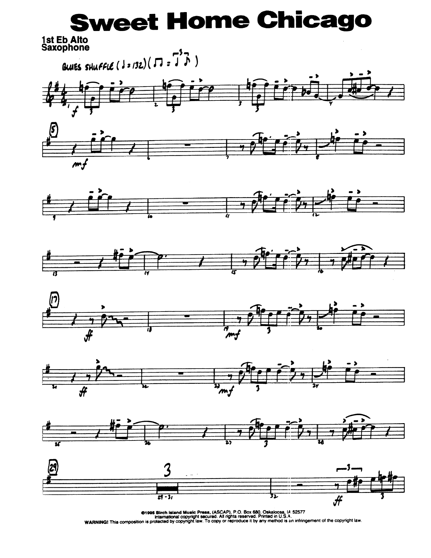Sweet Home Chicago — sheet music preview