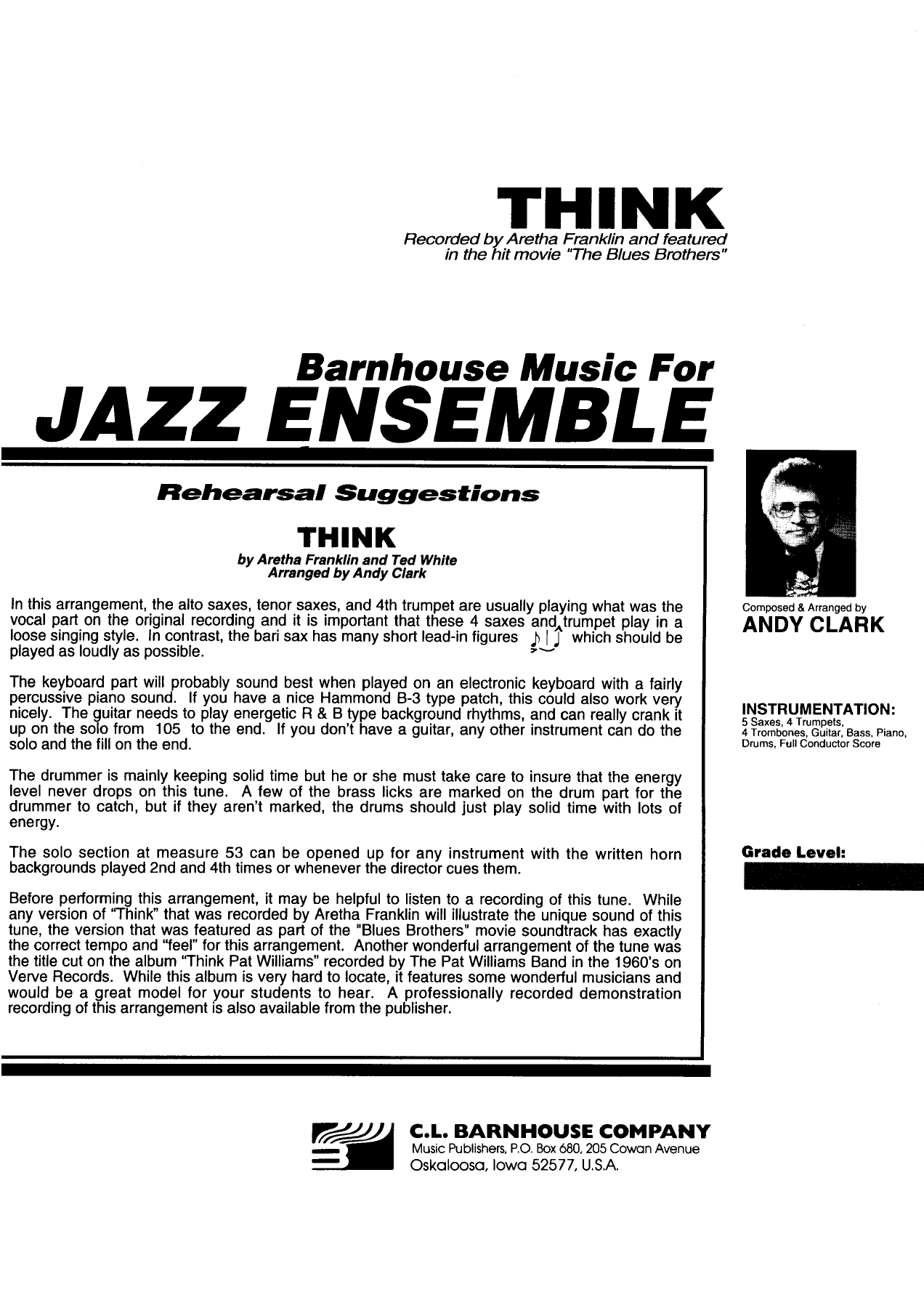 Think — sheet music cover (first page)