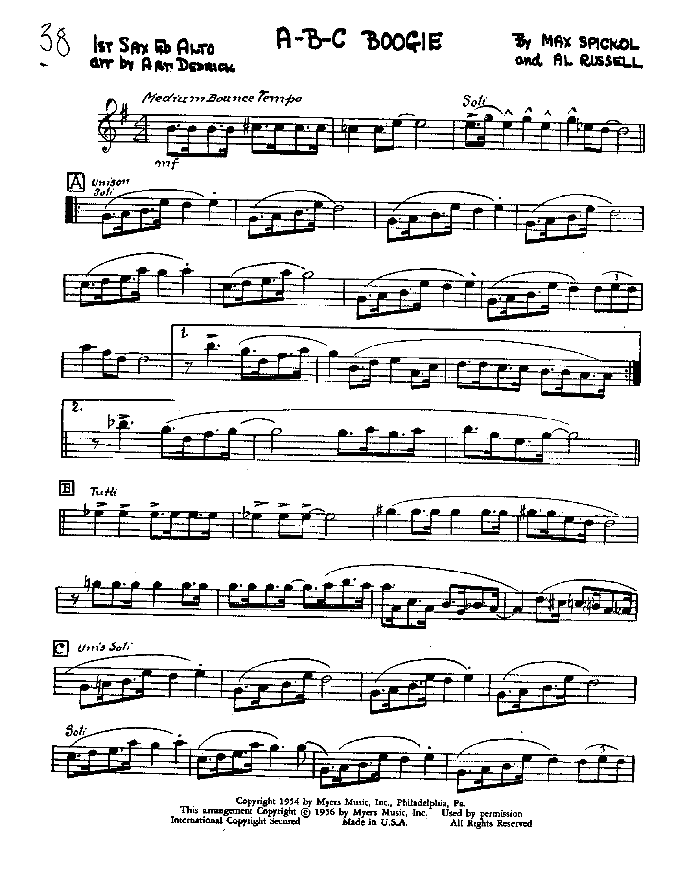 ABC Boogie — sheet music cover (first page)