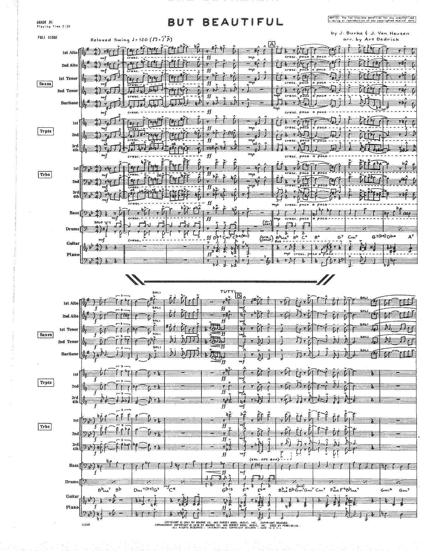 But Beautiful — sheet music cover (first page)