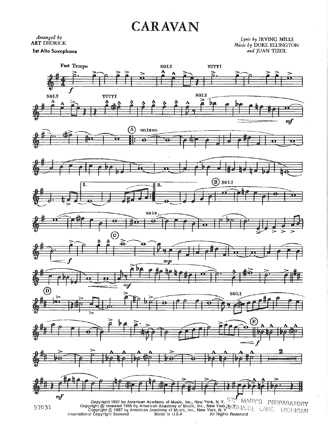 Caravan — sheet music cover (first page)