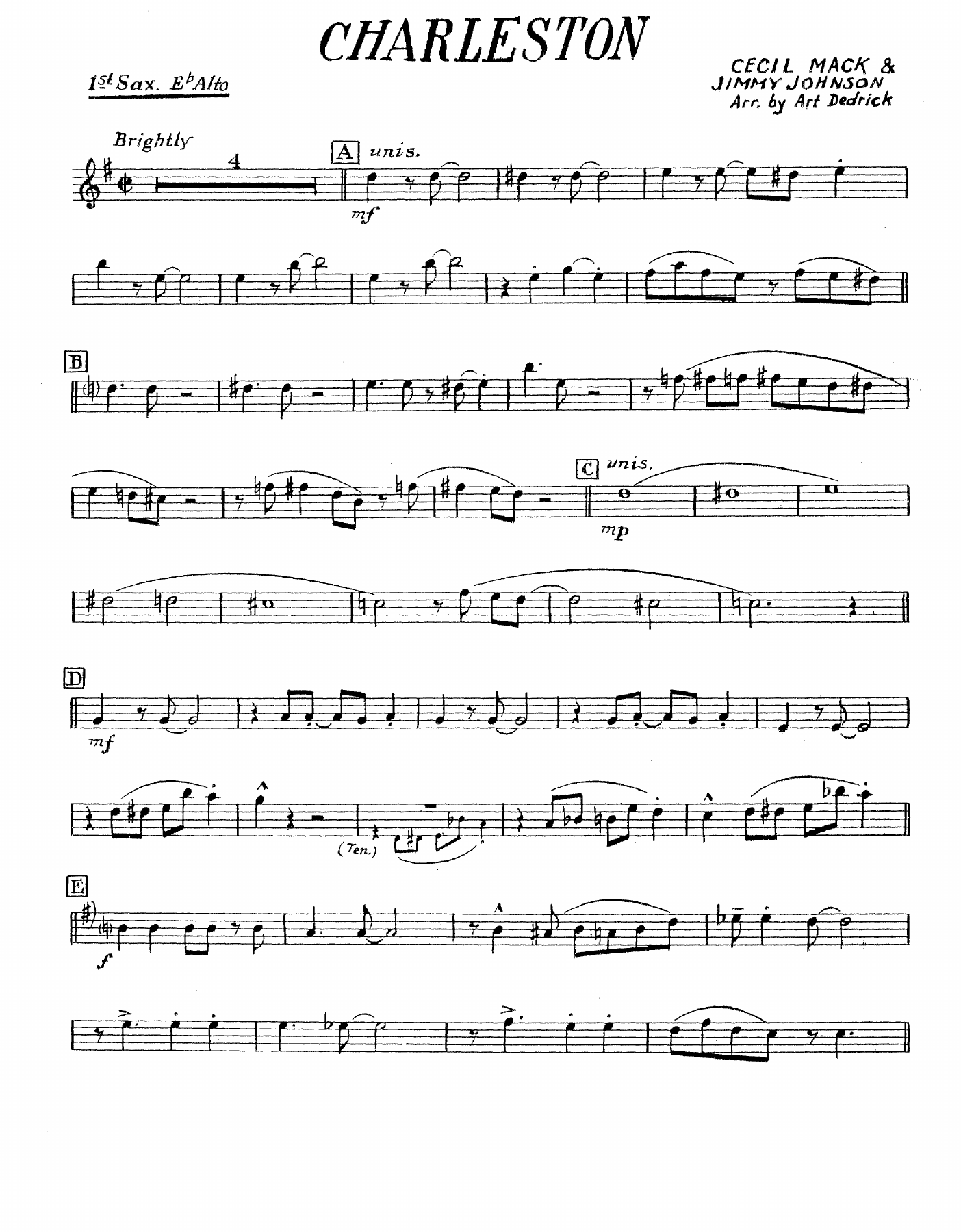 Charleston — sheet music cover (first page)