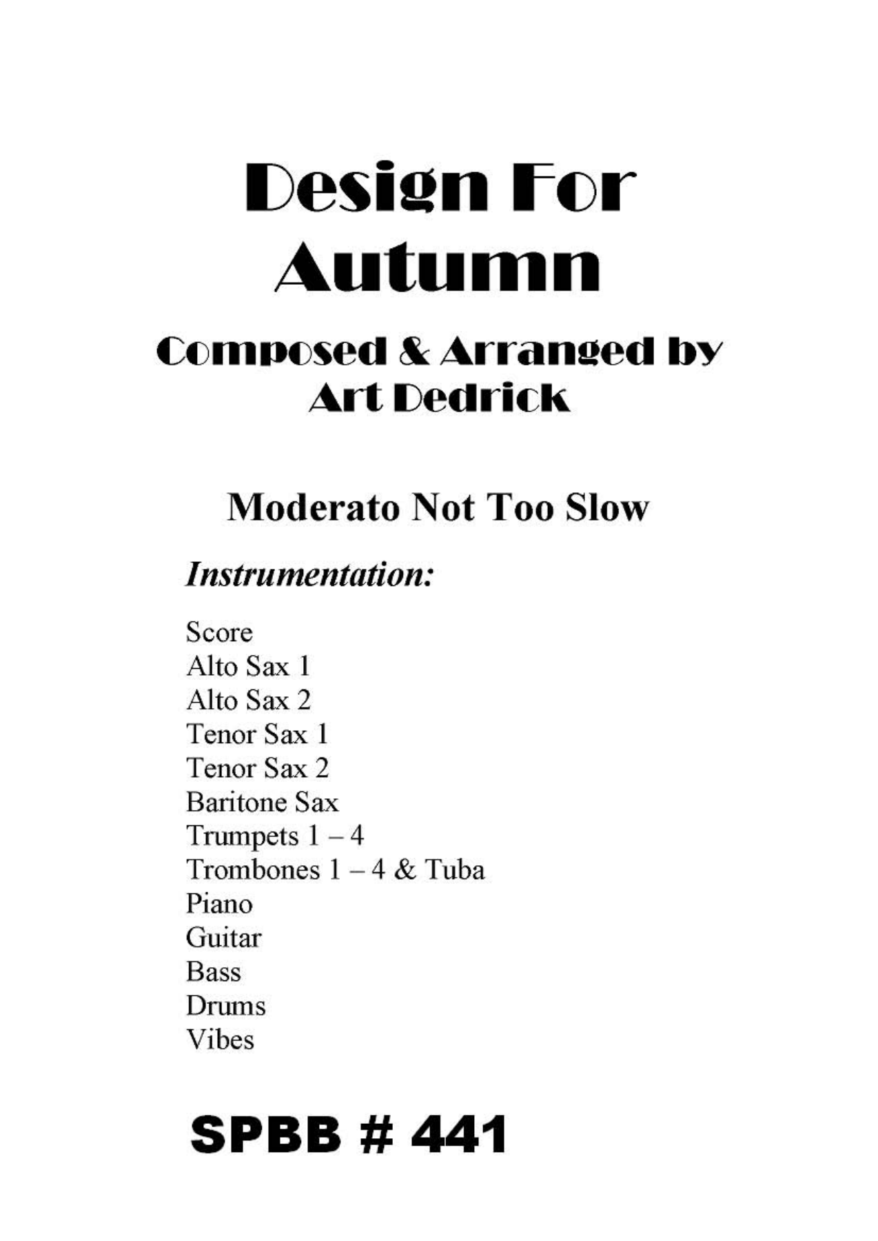 Design For Autumn — sheet music cover (first page)