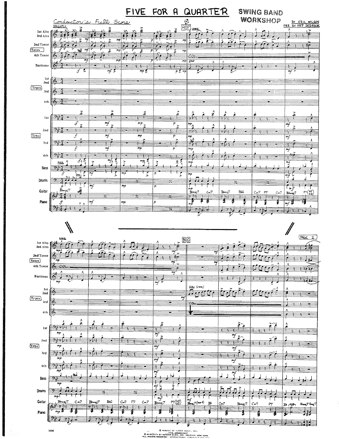 Five For A Quarter — sheet music cover (first page)