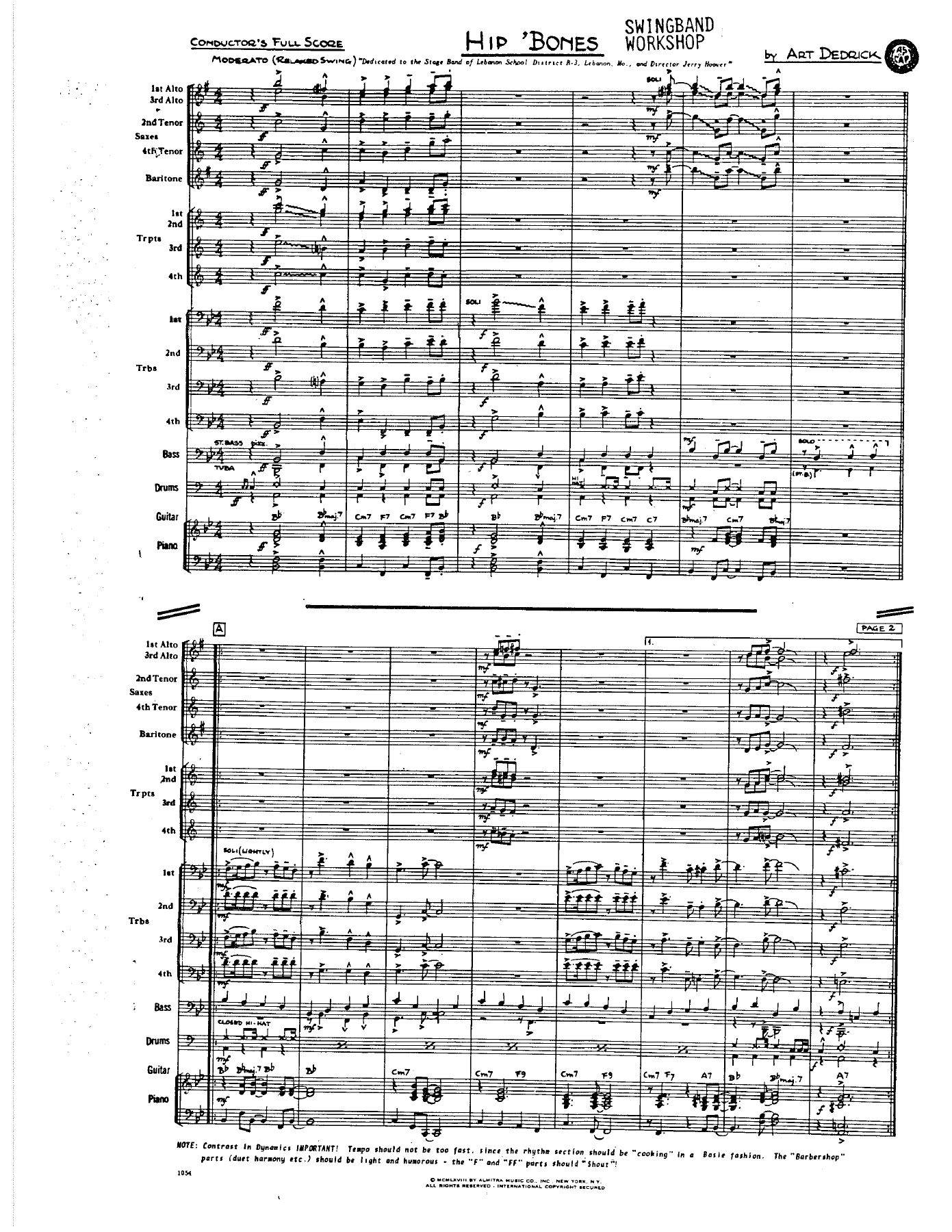 Hip 'Bones — sheet music cover (first page)