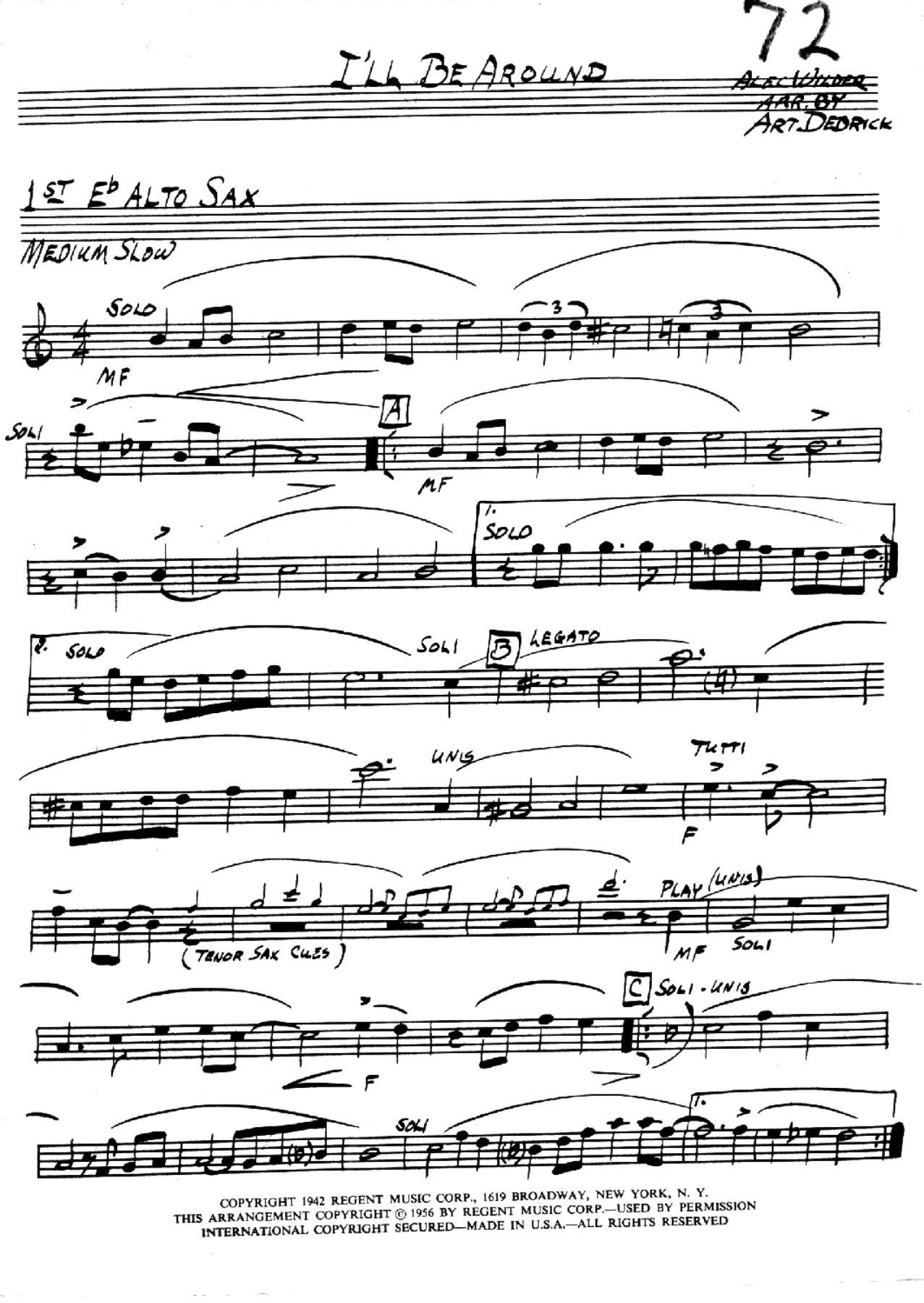 I'll Be Around — sheet music cover (first page)