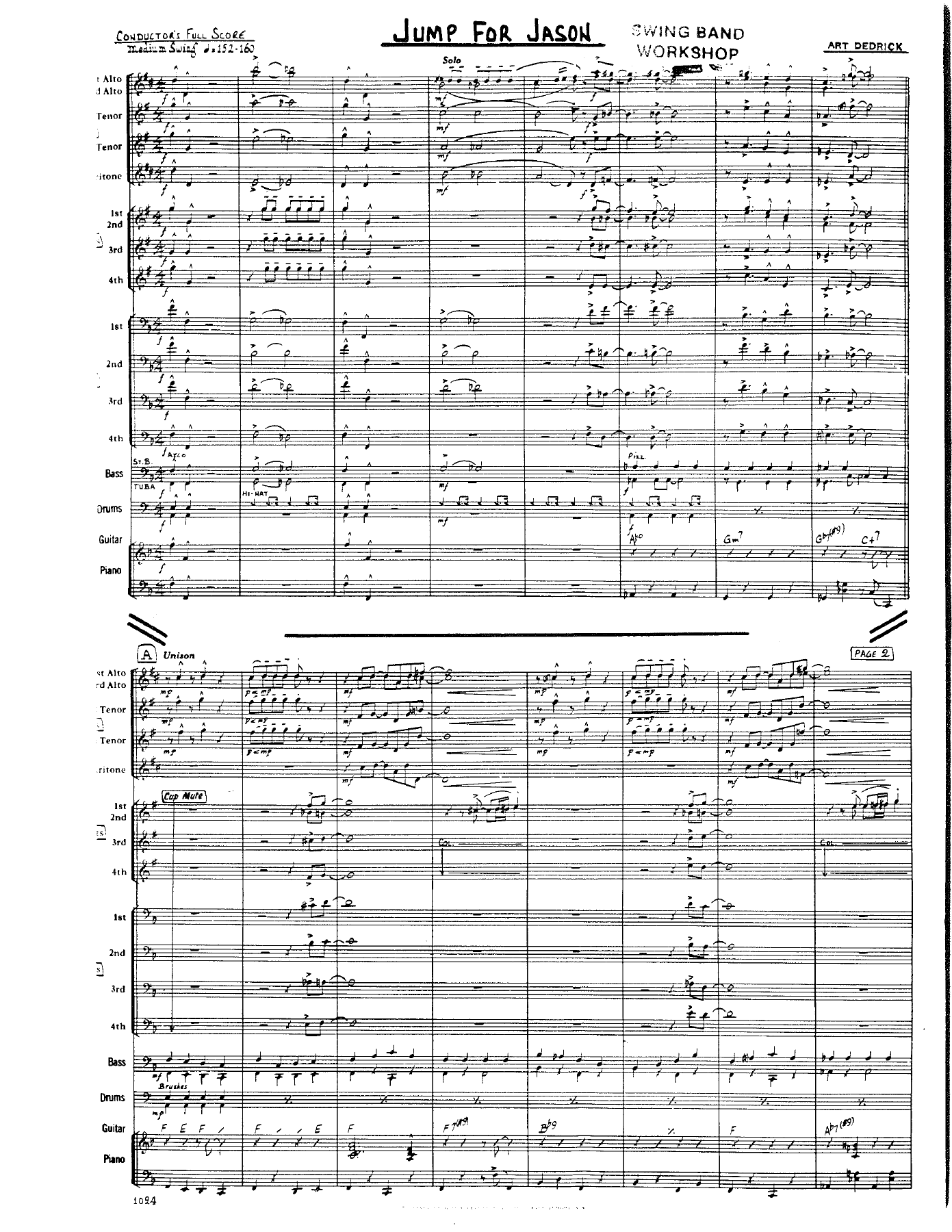 Jump For Jason — Big Band sheet music arranged by A.Dedrick | Jazz Standard