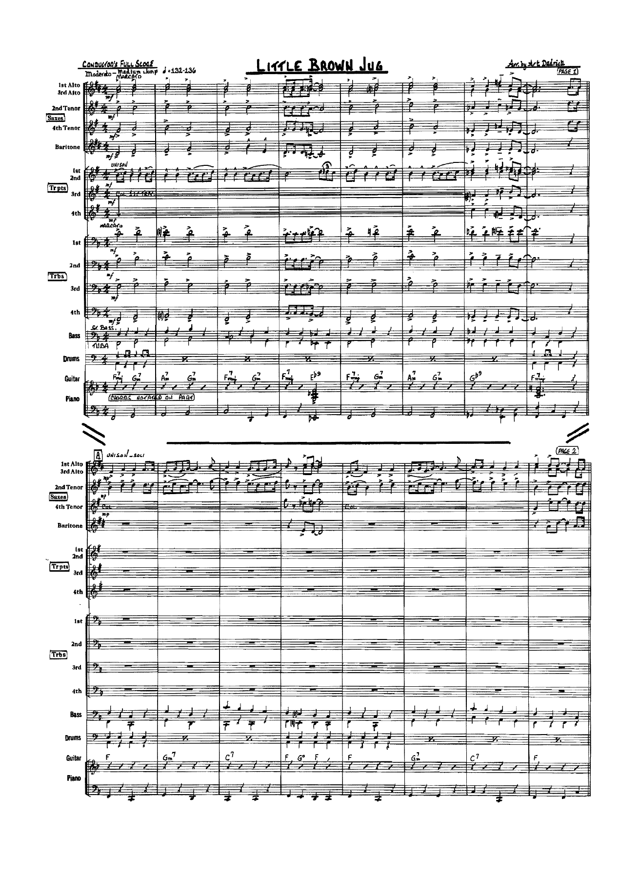 Little Brown Jug — sheet music cover (first page)