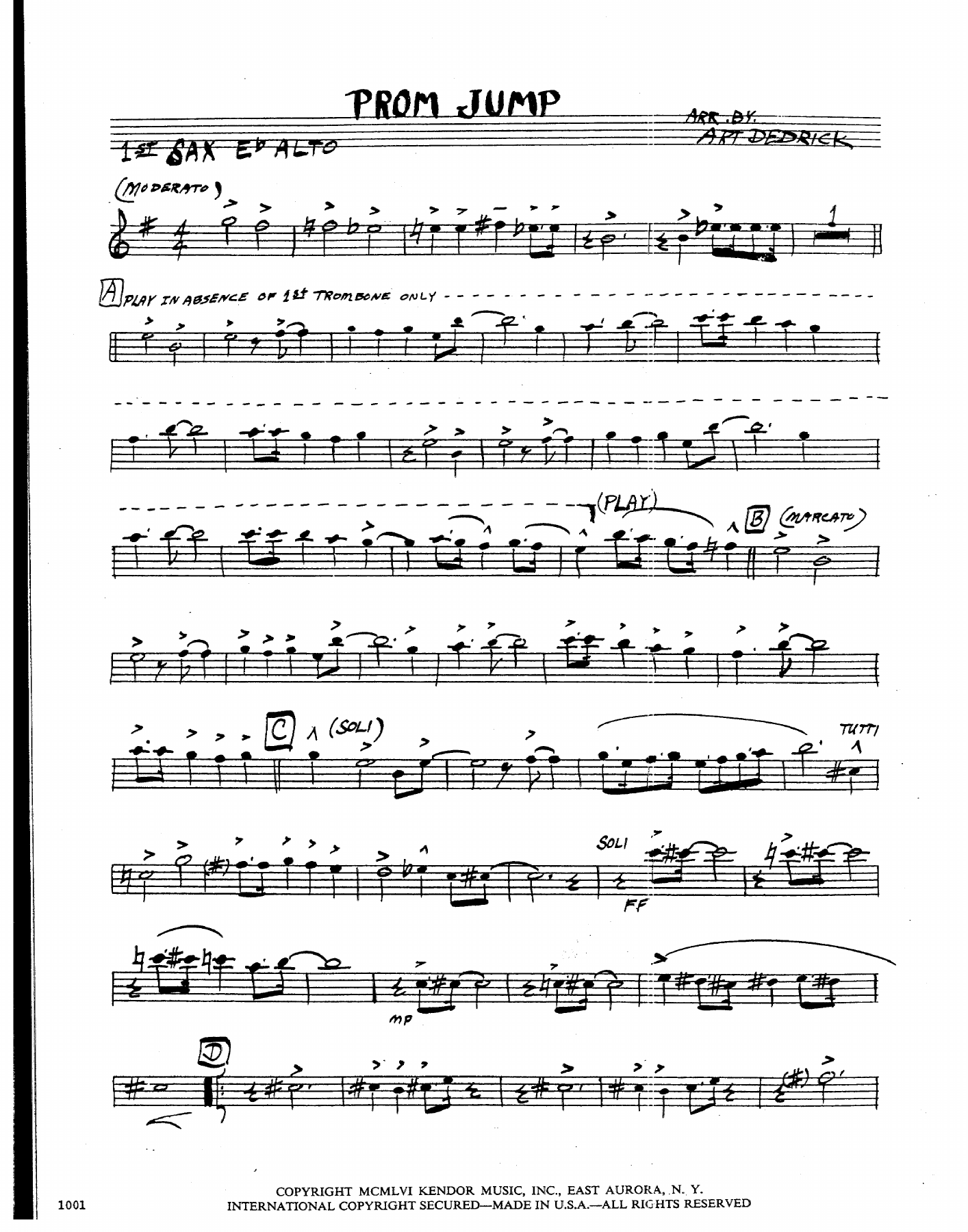 Prom Jump — sheet music cover (first page)
