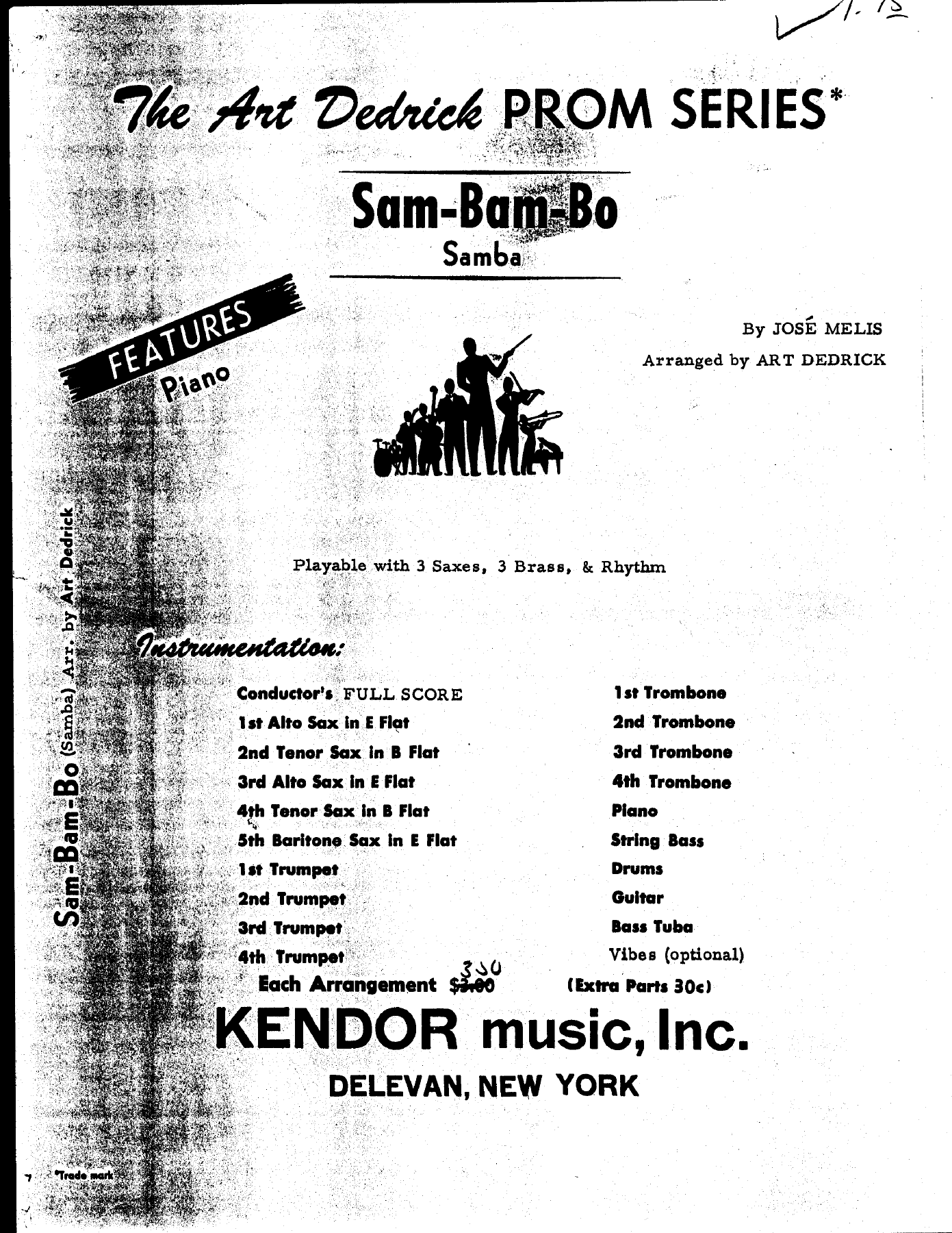 Sam-Bam-Bo — sheet music cover (first page)