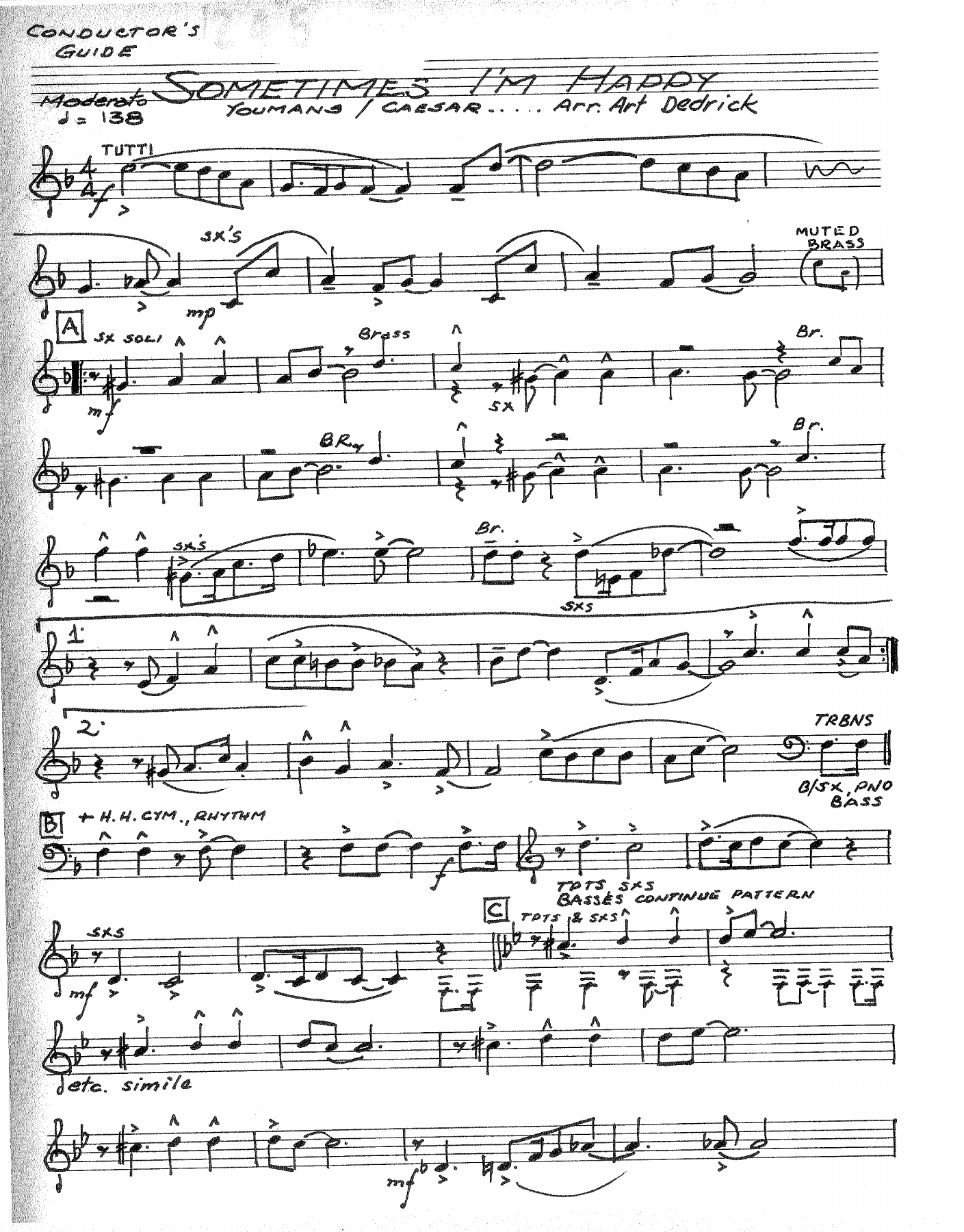 Sometimes I'm Happy — sheet music cover (first page)