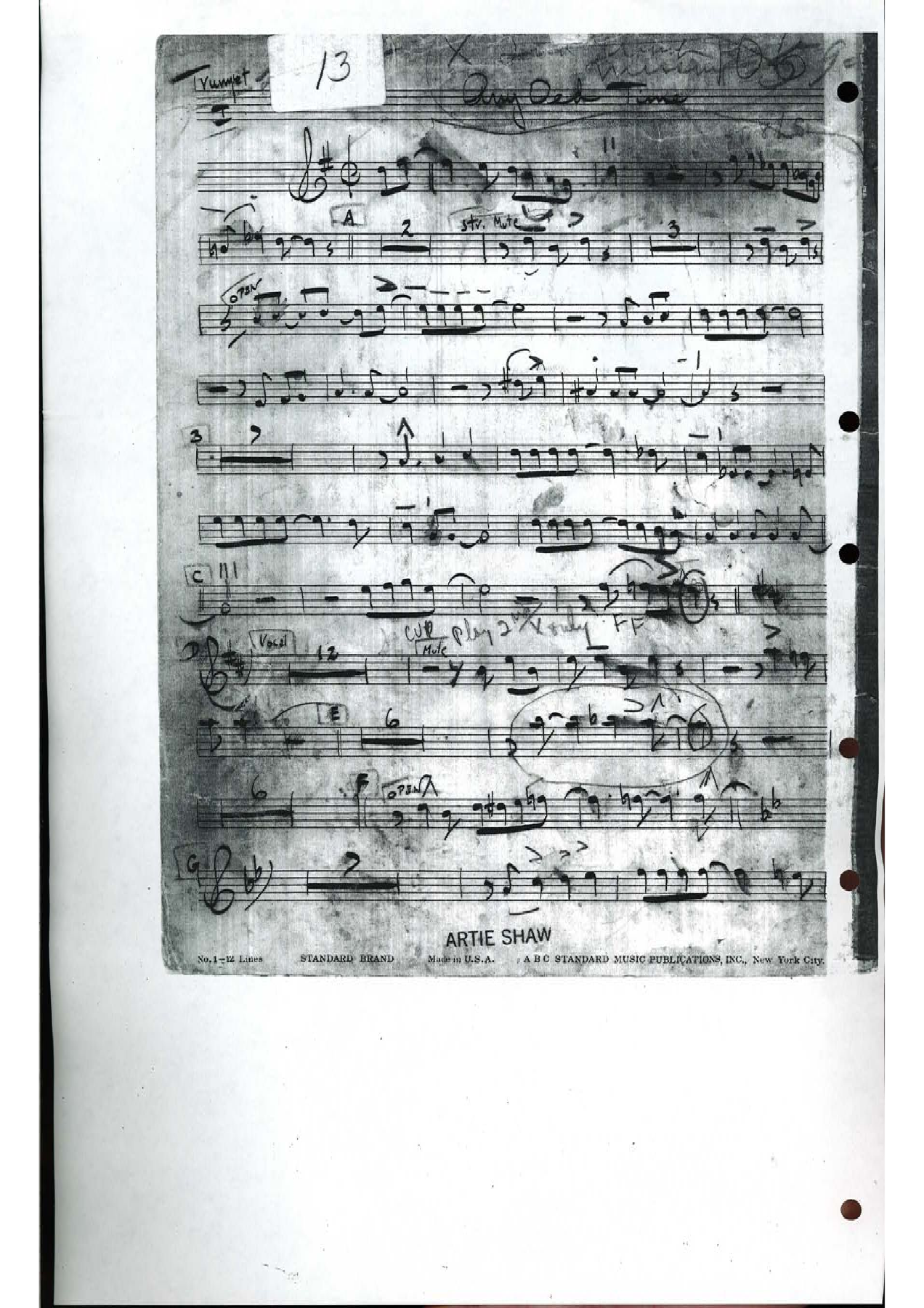 Any Old Time (A.Shaw) H.Forrest — sheet music cover (first page)