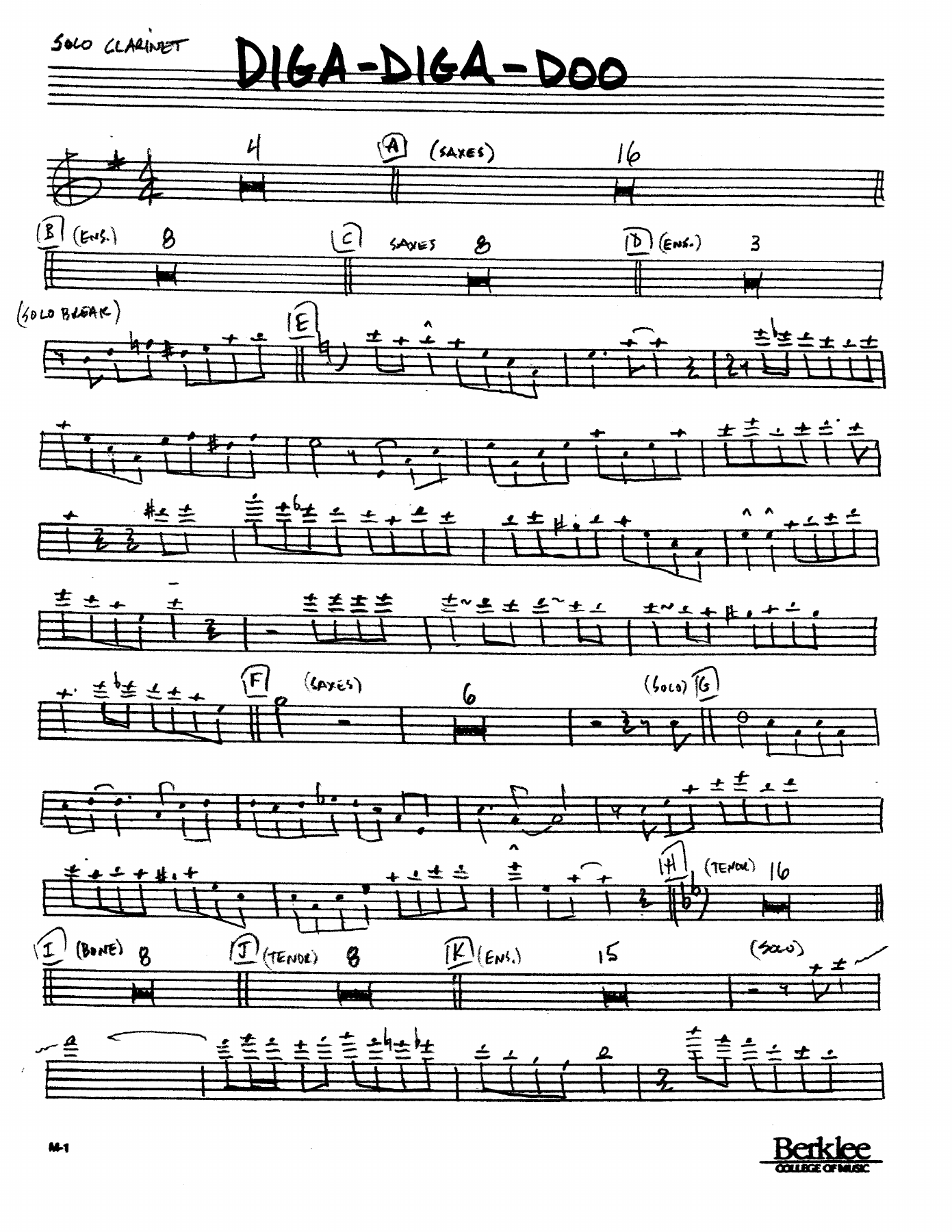 Diga-Diga-Doo (A.Shaw) MP3 — Big Band sheet music arranged by Artie Shaw | Jazz Standard