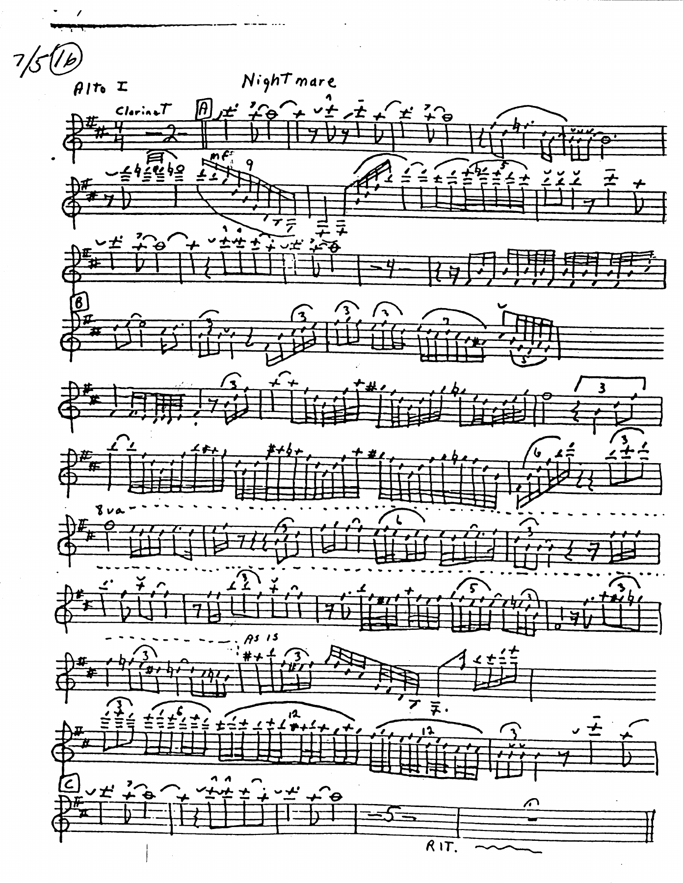 Nightmare (W.Stuart) A.Shaw — sheet music cover (first page)