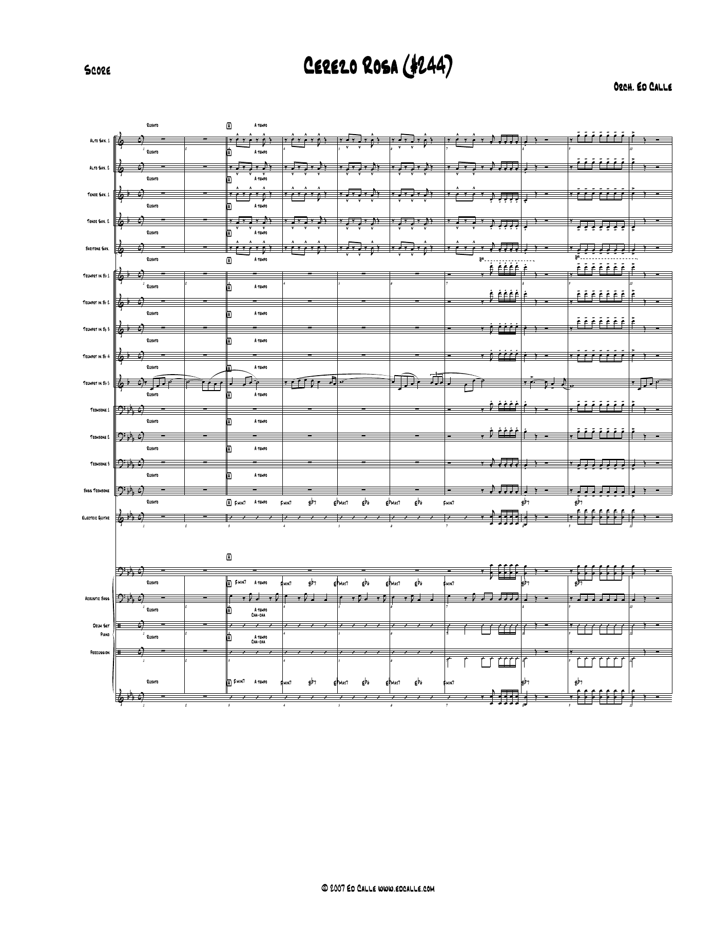 Cerezo Rosa — sheet music cover (first page)
