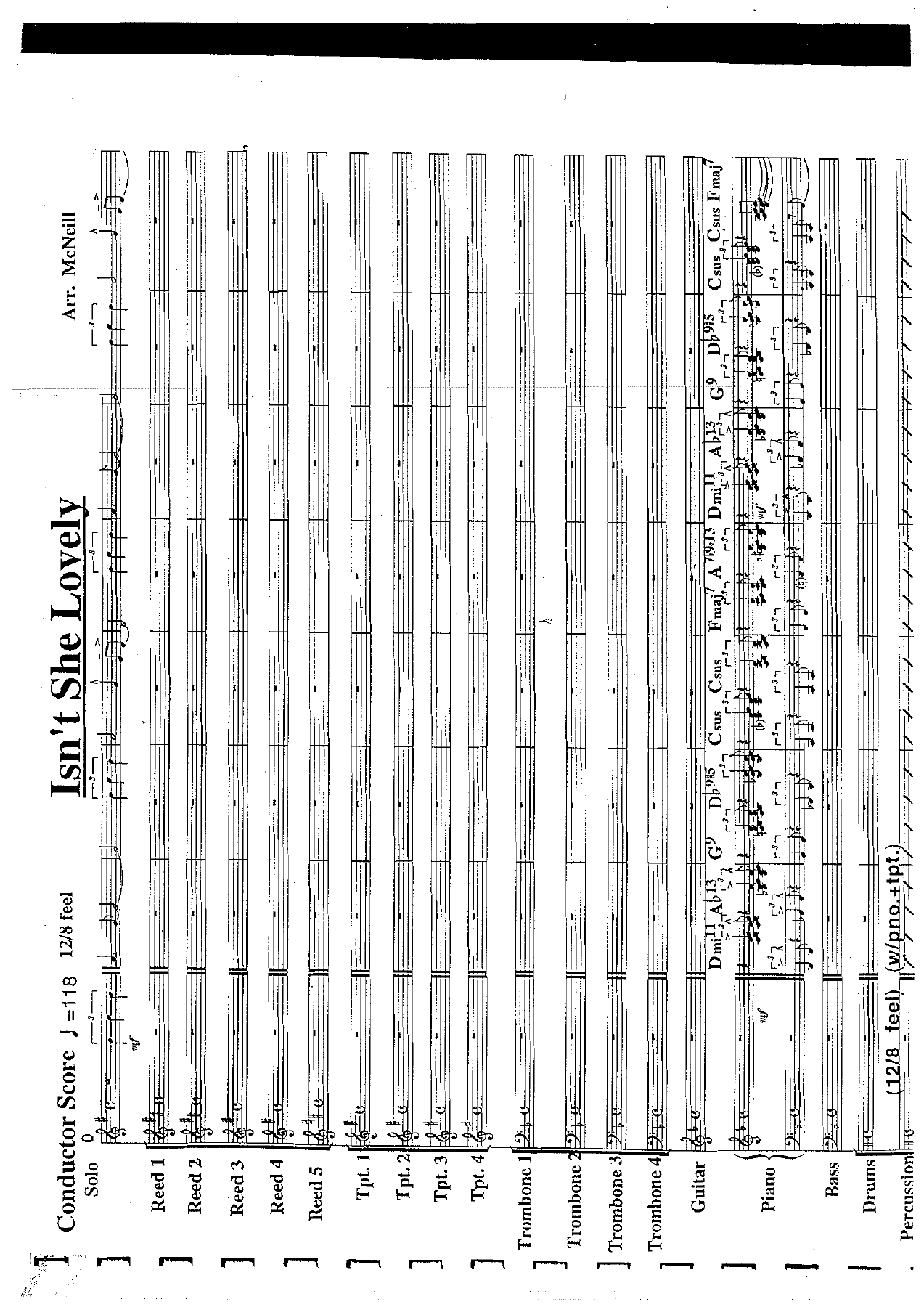 Isn't She Lovely — sheet music cover (first page)