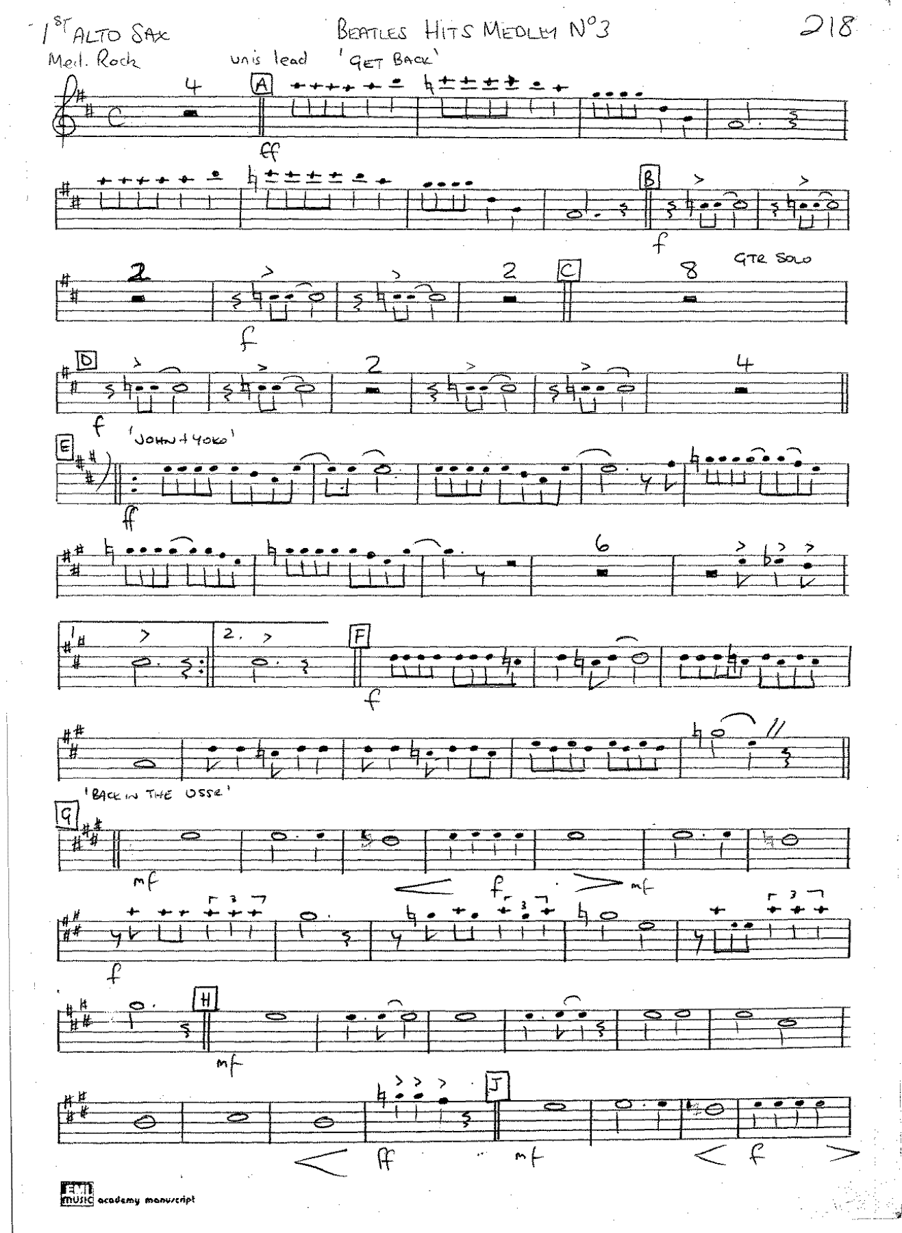 Beatles Hits Medley #3 — sheet music cover (first page)