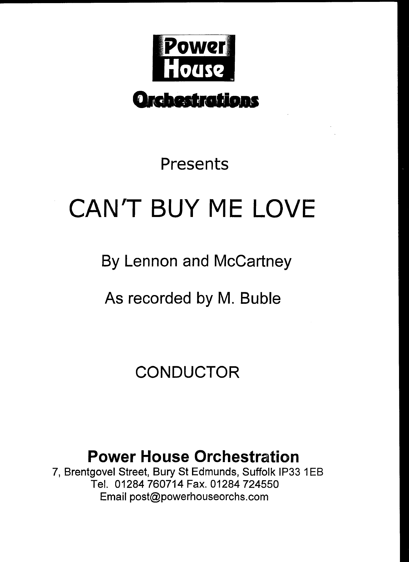 Can't Buy Me Love (Cy Payne) M.Buble — page 1