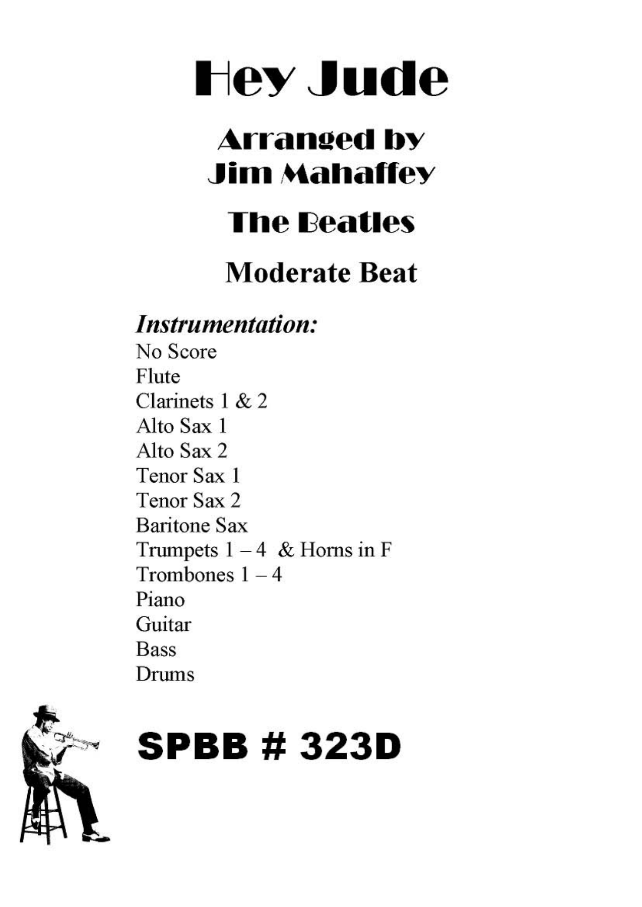 Hey Jude (J.Mahaffey) Beatles — sheet music cover (first page)