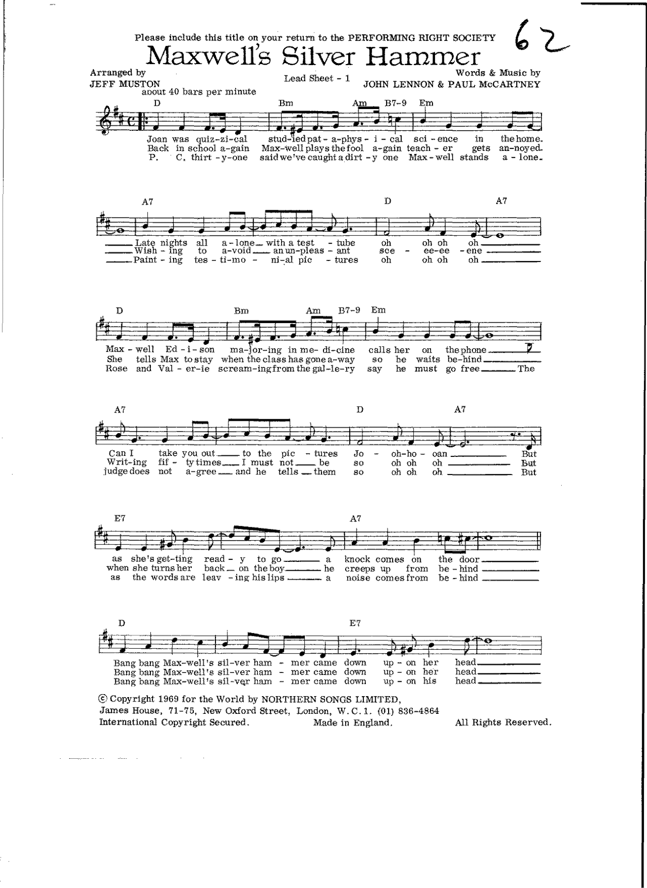 Maxwell's Silver Hammer (J.Muston) Beatles — Big Band sheet music arranged by Beatles | Jazz Standard