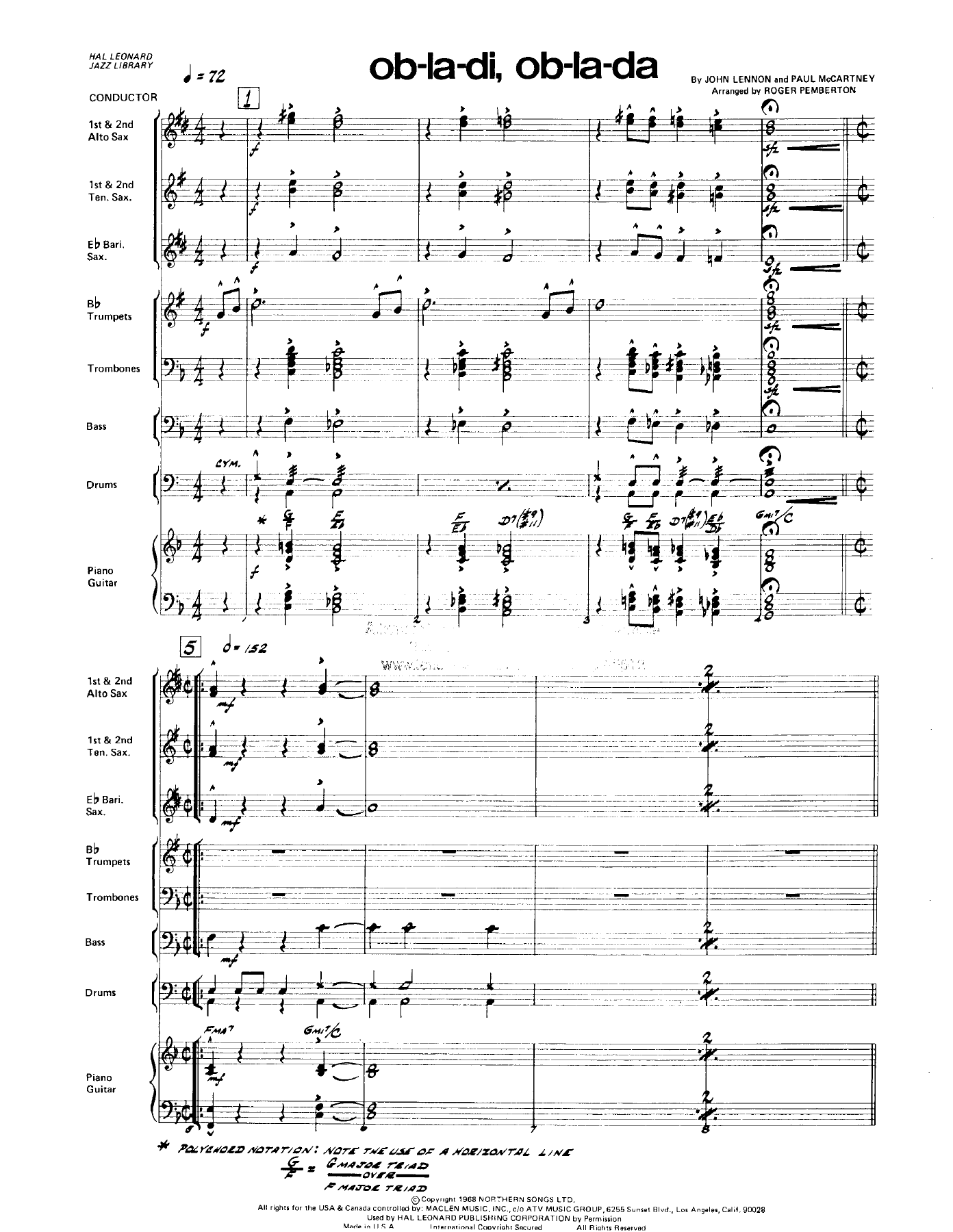 ObLaDiObLaDa — sheet music cover (first page)