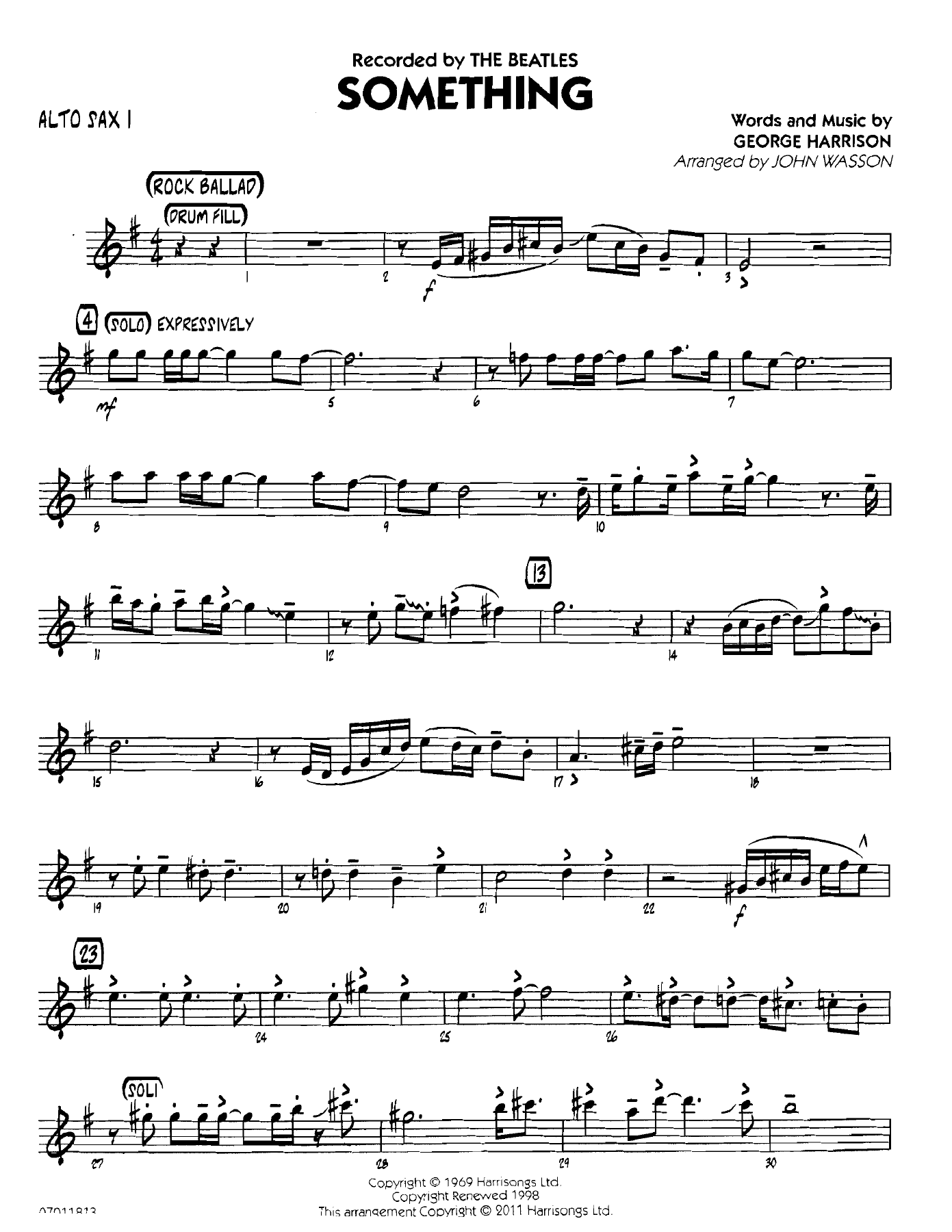 Something (J.Wasson) Beatles — Big Band sheet music arranged by Beatles | Jazz Standard