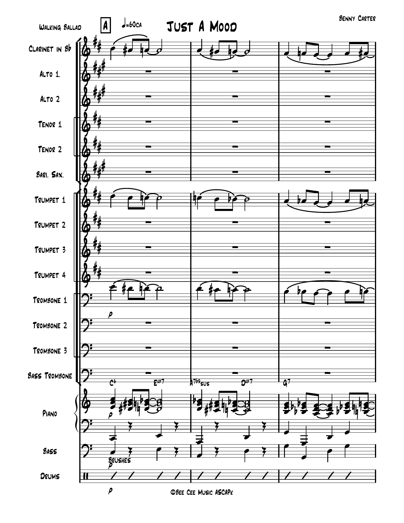 Just A Mood — sheet music cover (first page)
