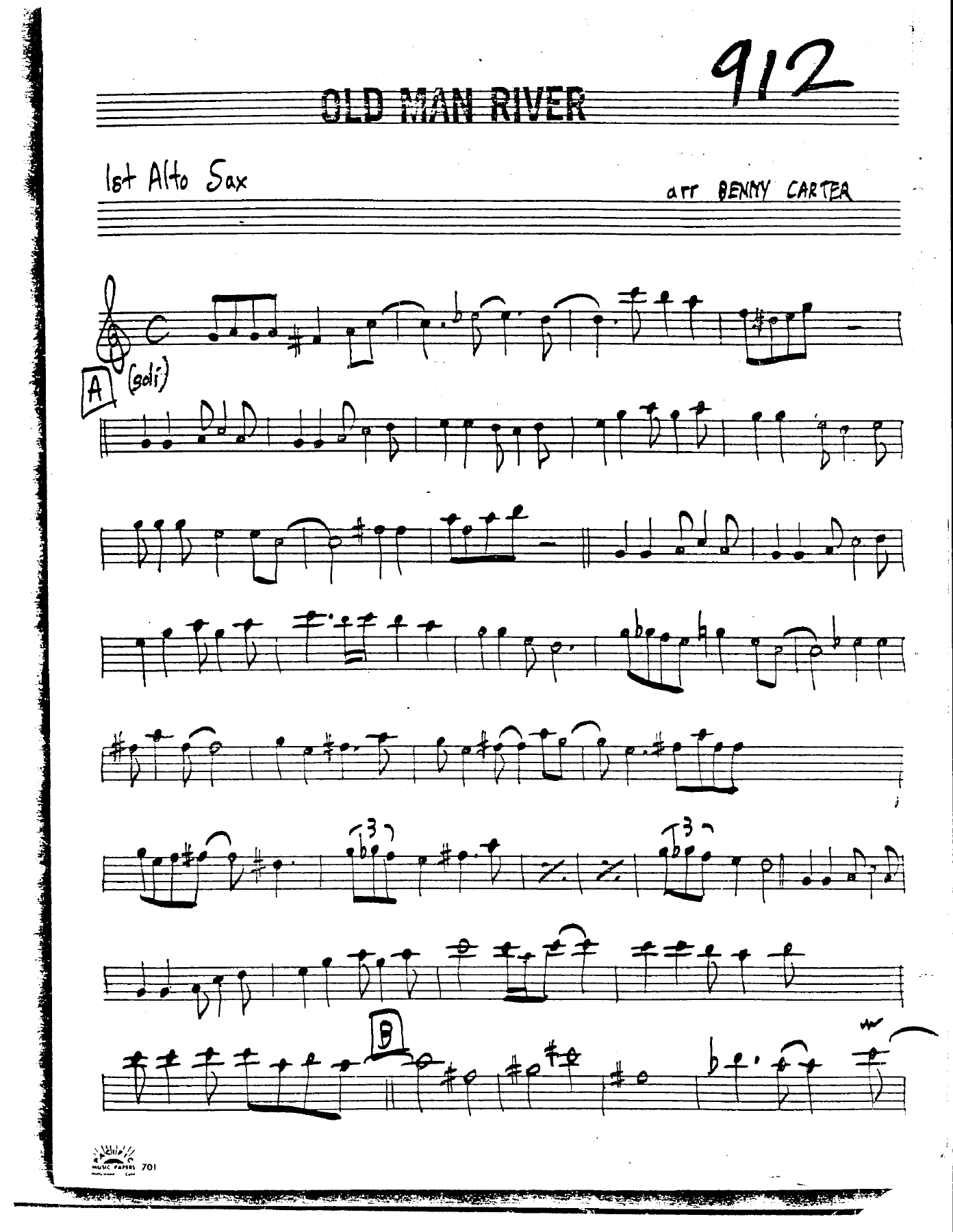 Old Man River (B.Carter) MP3 — Big Band sheet music arranged by Benny Carter | Jazz Standard