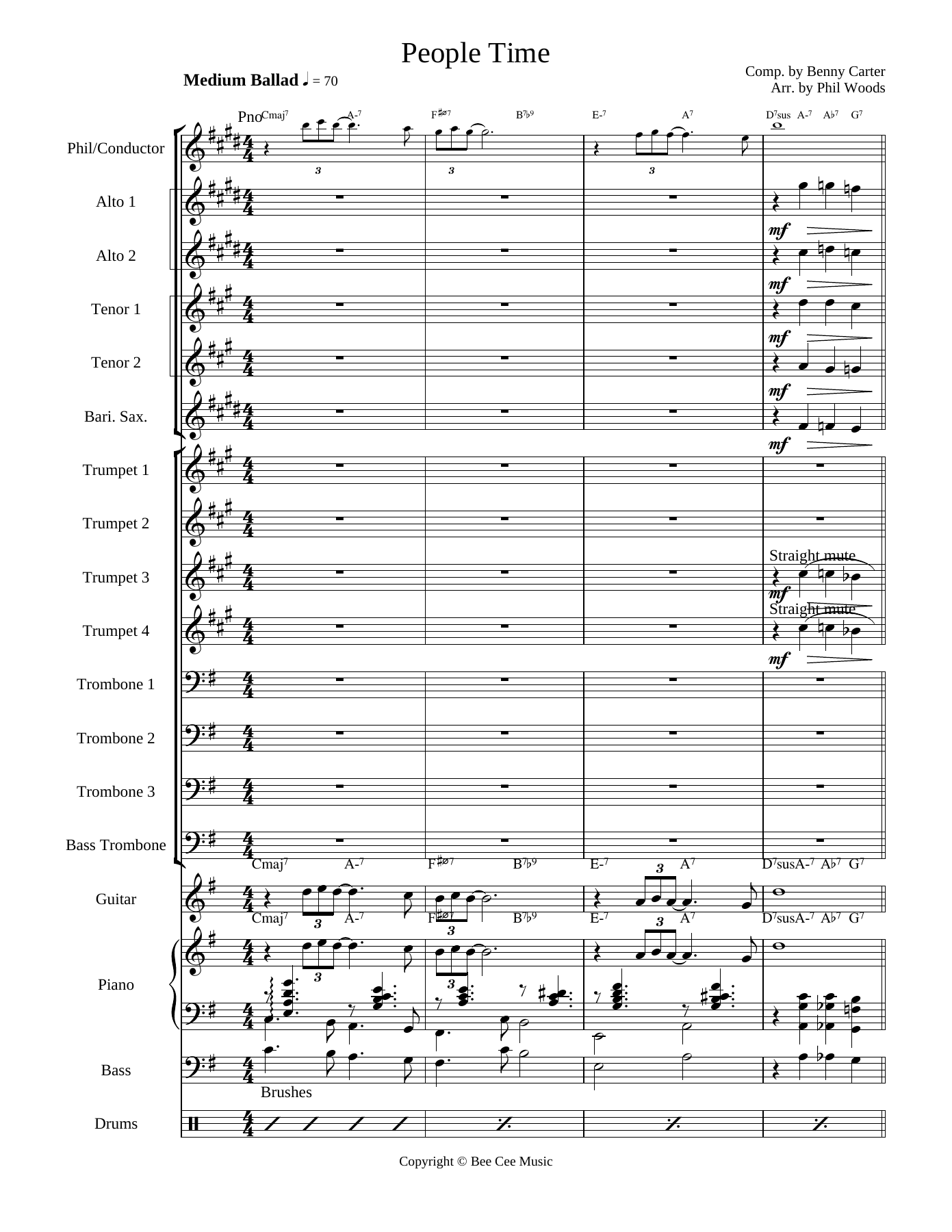People Time (B.Carter) P.Woods — Big Band sheet music arranged by Benny Carter | Jazz Standard