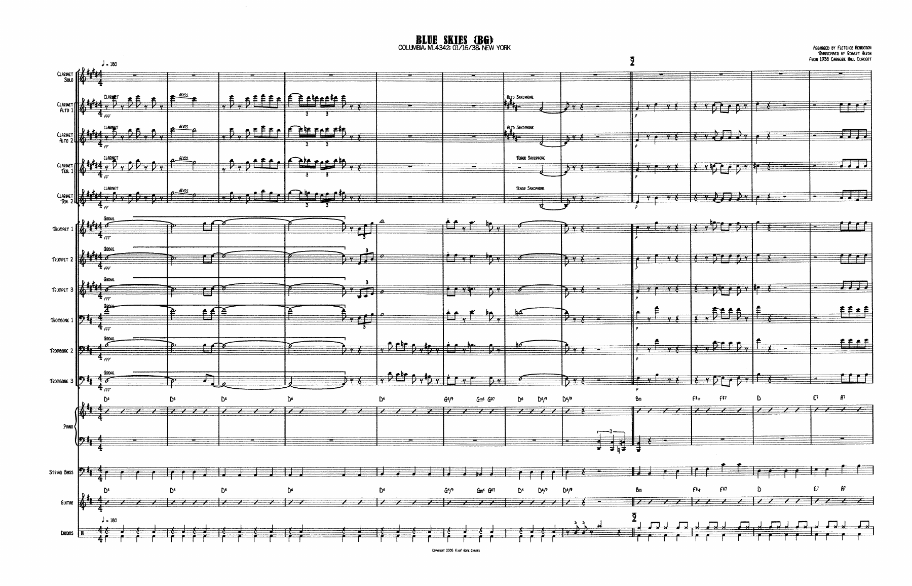 Blue Skies (F.Henderson) B.Goodman — sheet music cover (first page)