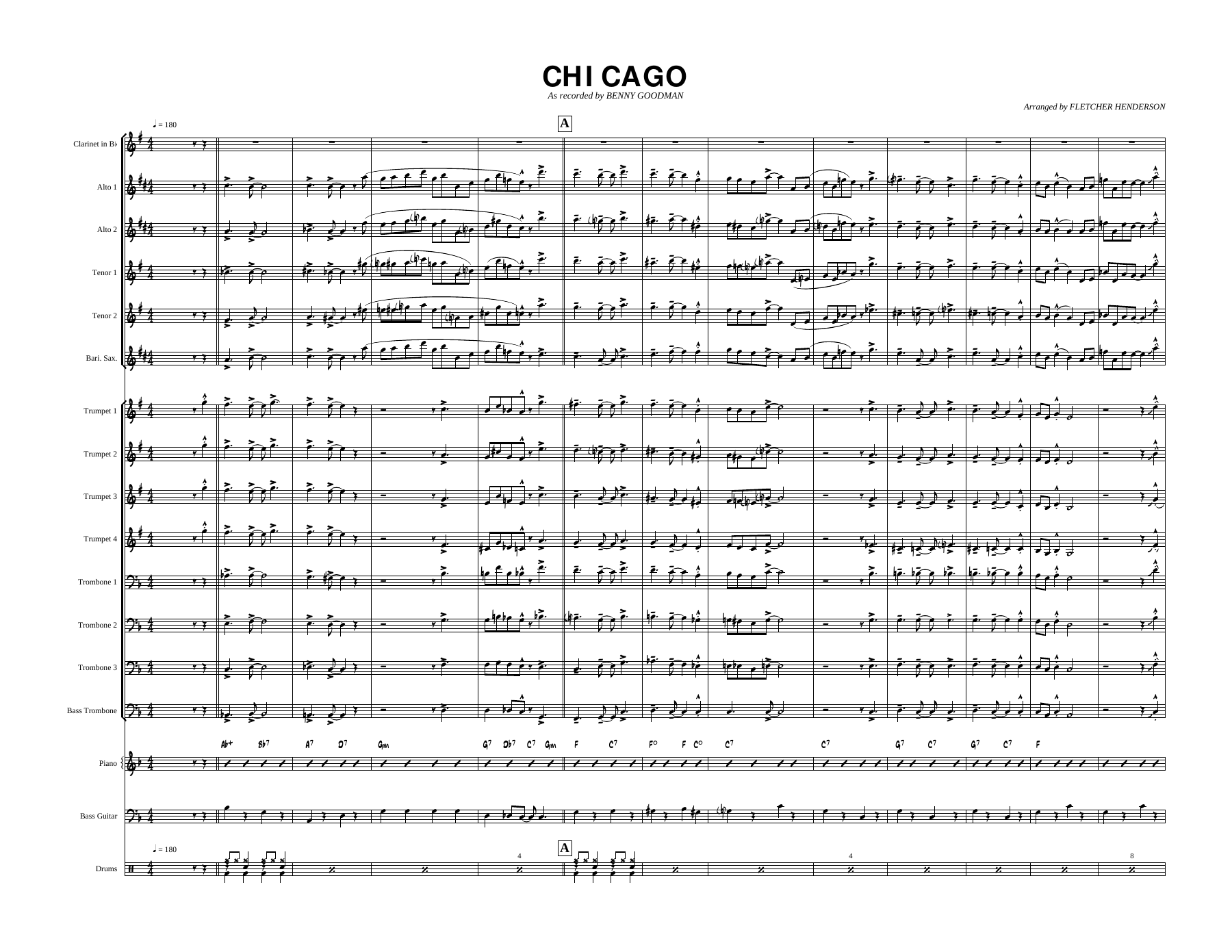 Chicago (F.Henderson) B.Goodman — Big Band sheet music arranged by Benny Goodman | Jazz Standard