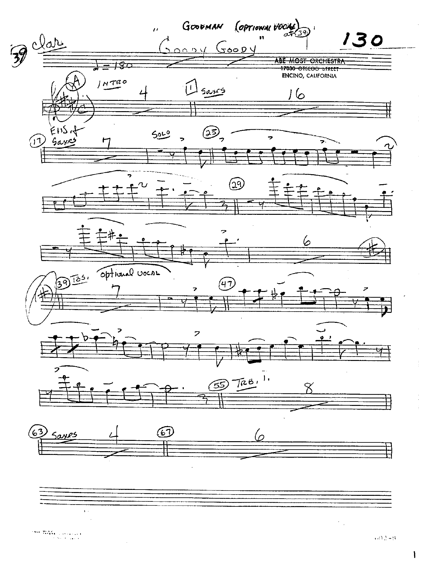 Goody Goody — sheet music cover (first page)