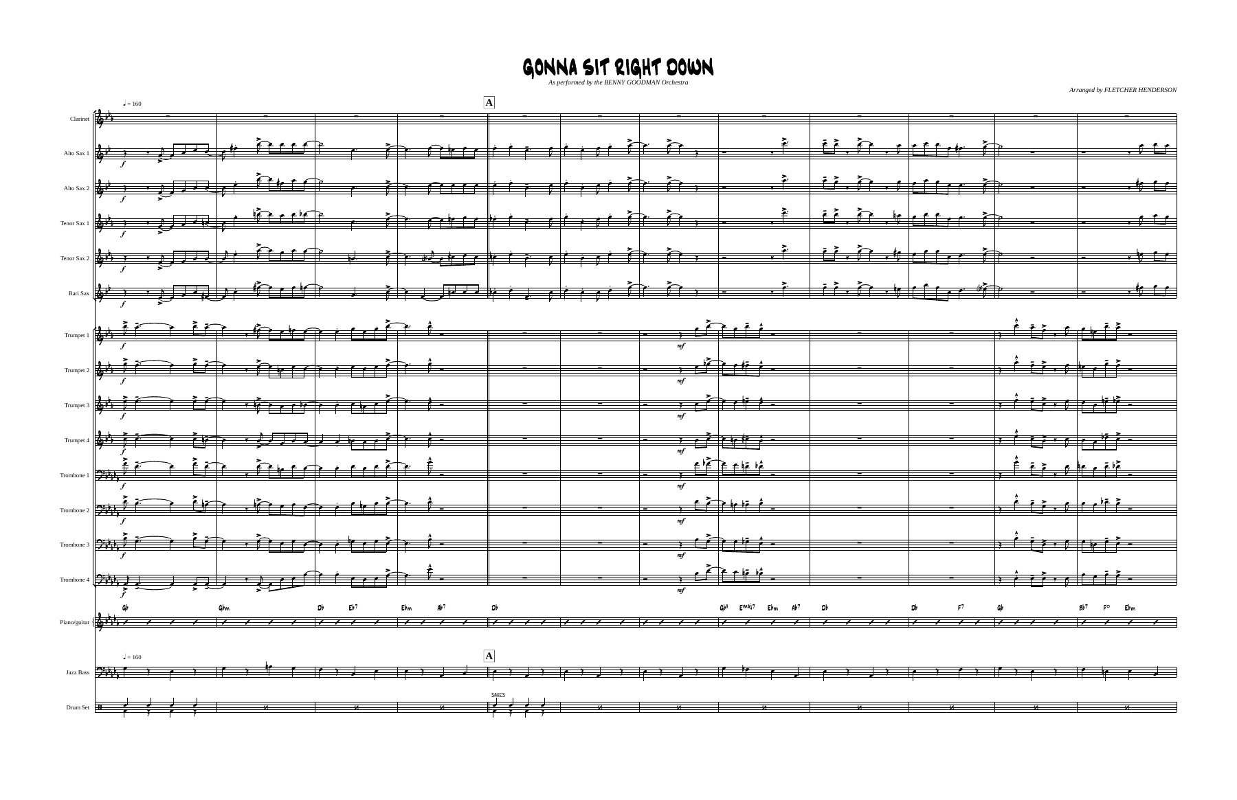 I'm Gonna Sit Right Down (F.Henderson) B.GoodmanMP3 — sheet music preview