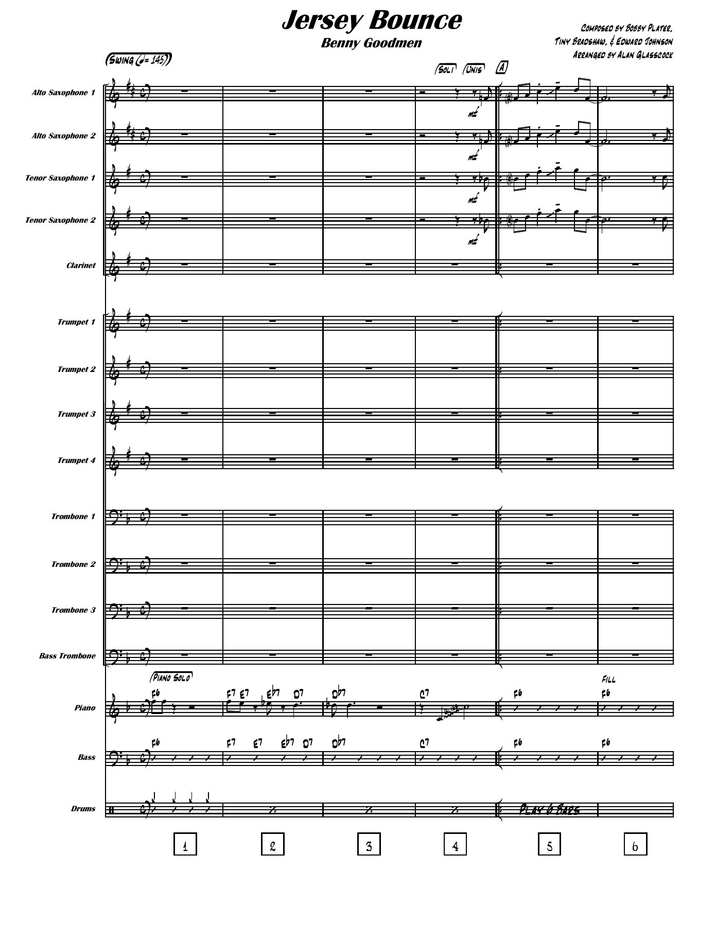 Jersey Bounce — sheet music preview