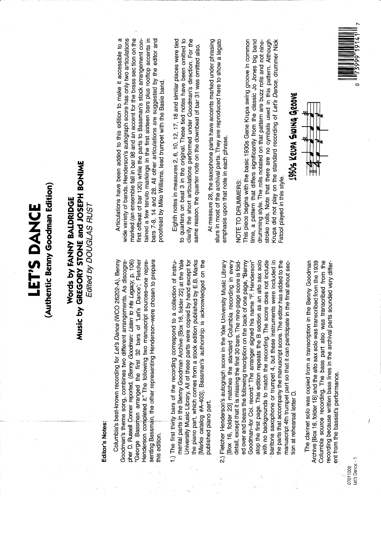 Let's Dance 6 Arr — sheet music preview