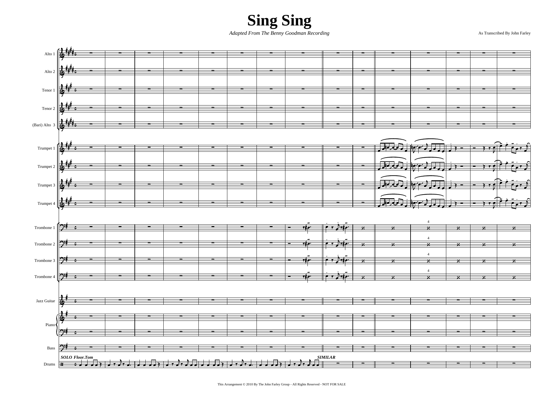 Sing Sing Sing (J.Farley) B.Goodman — sheet music cover (first page)
